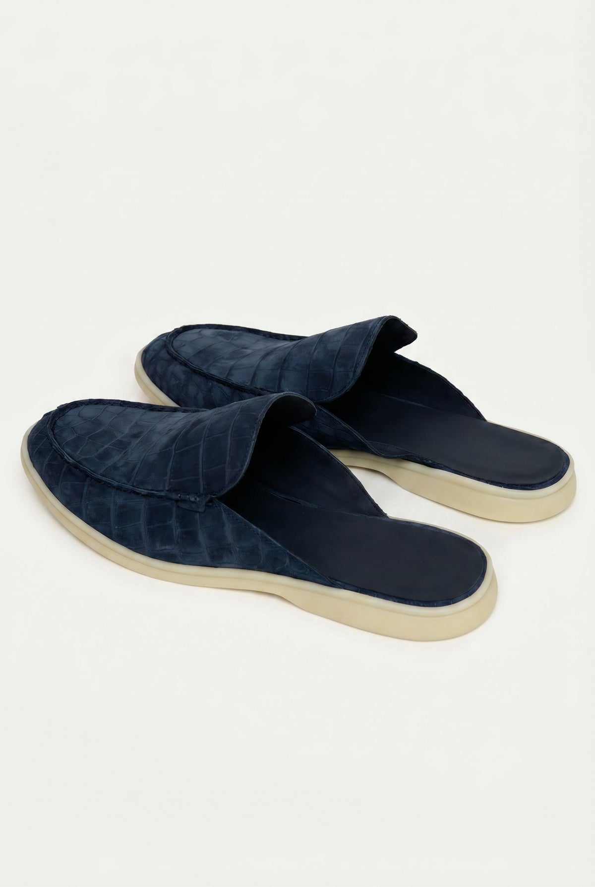 Yacht Mule Nubuck Crocodile Navy