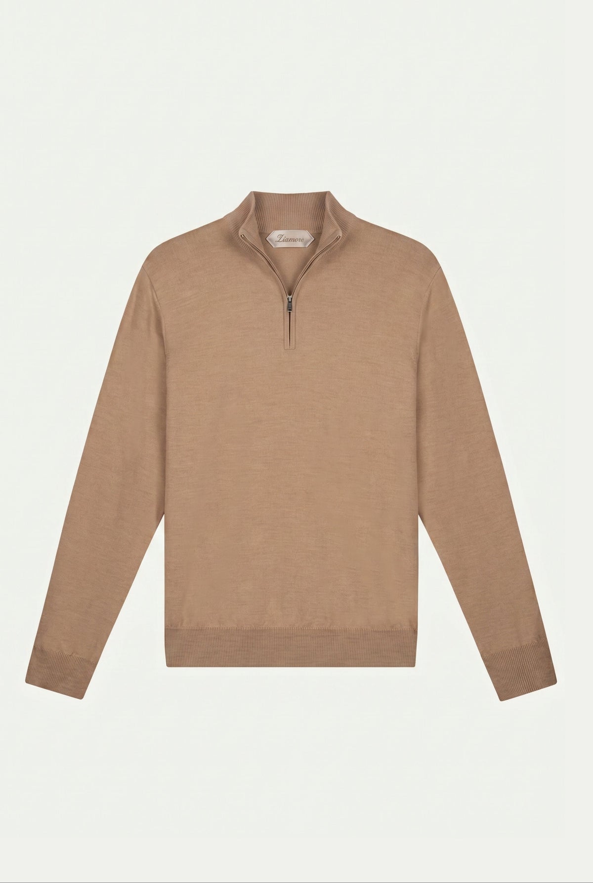 Merino Quarter Zip Camel