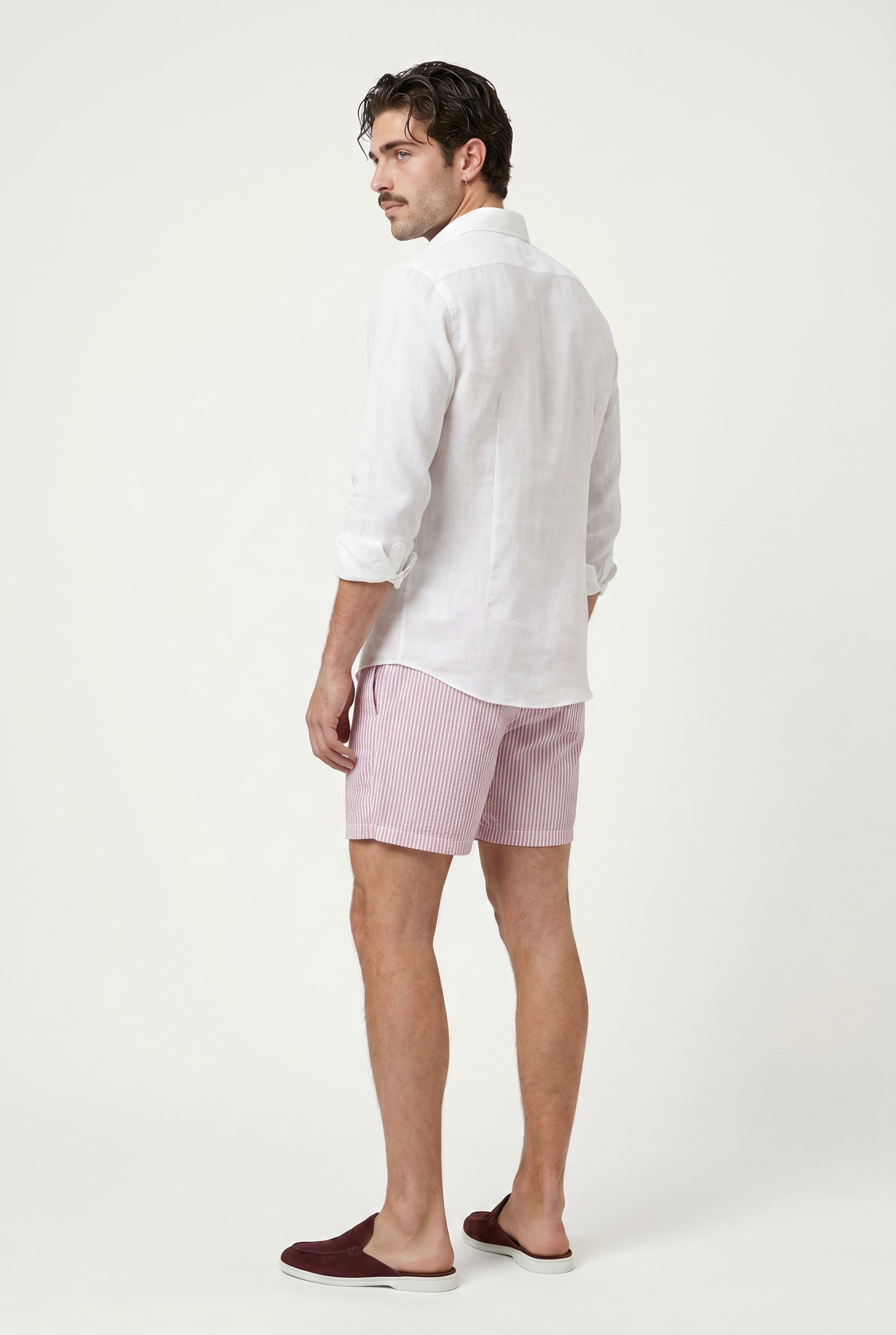 Amalfi Swim Short Pink/White Stripe