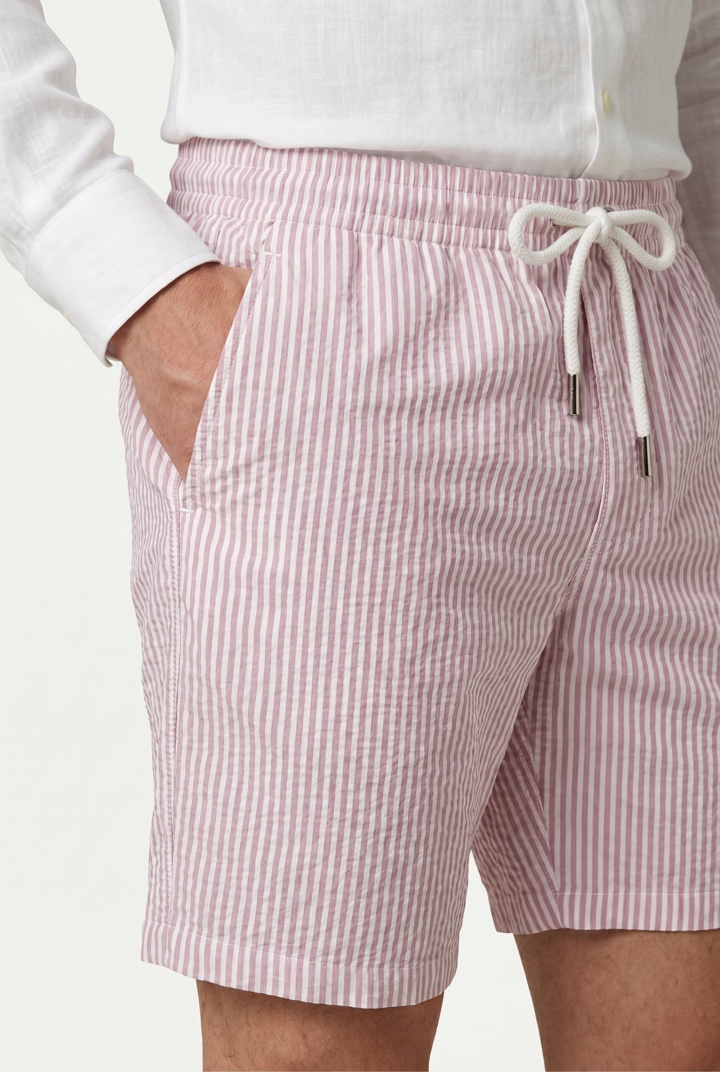 Amalfi Swim Short Pink/White Stripe