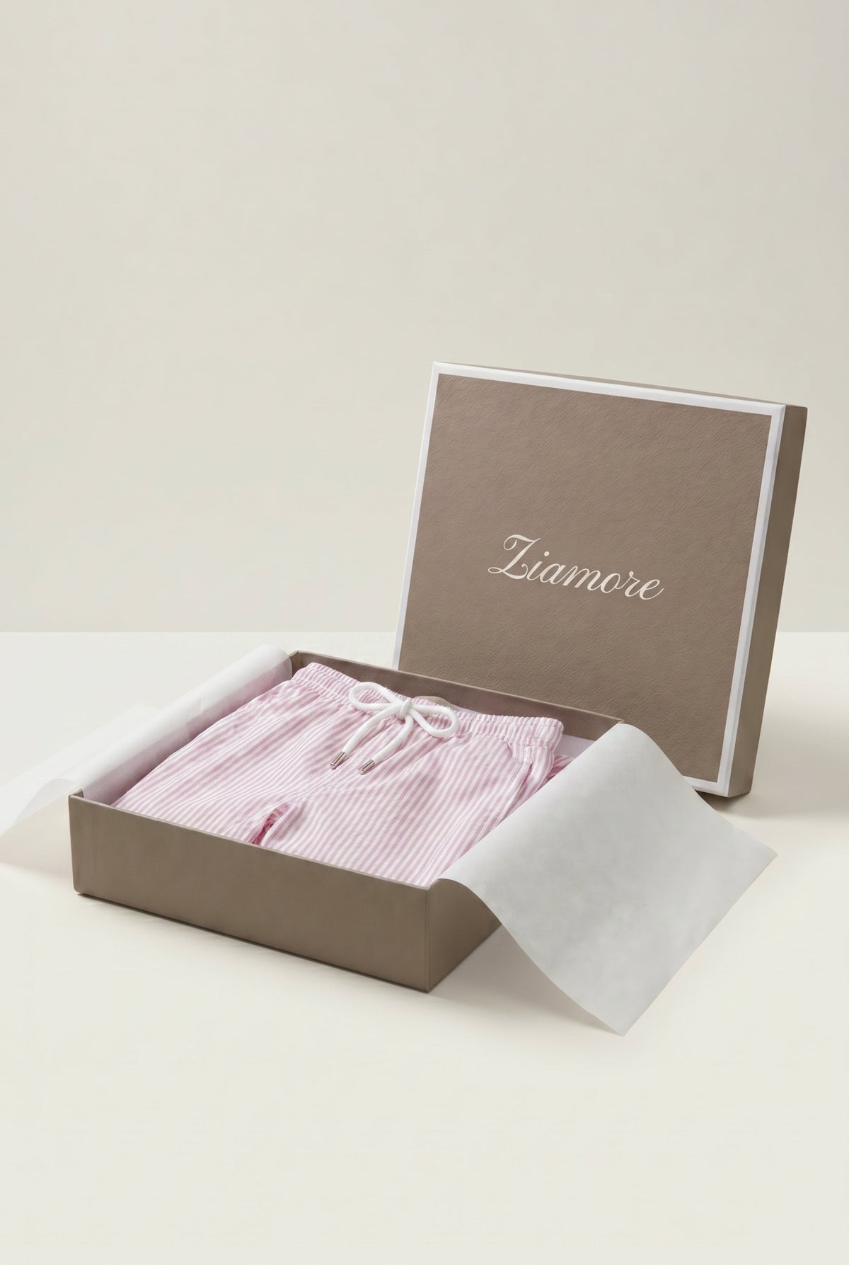 Amalfi Swim Short Pink/White Stripe