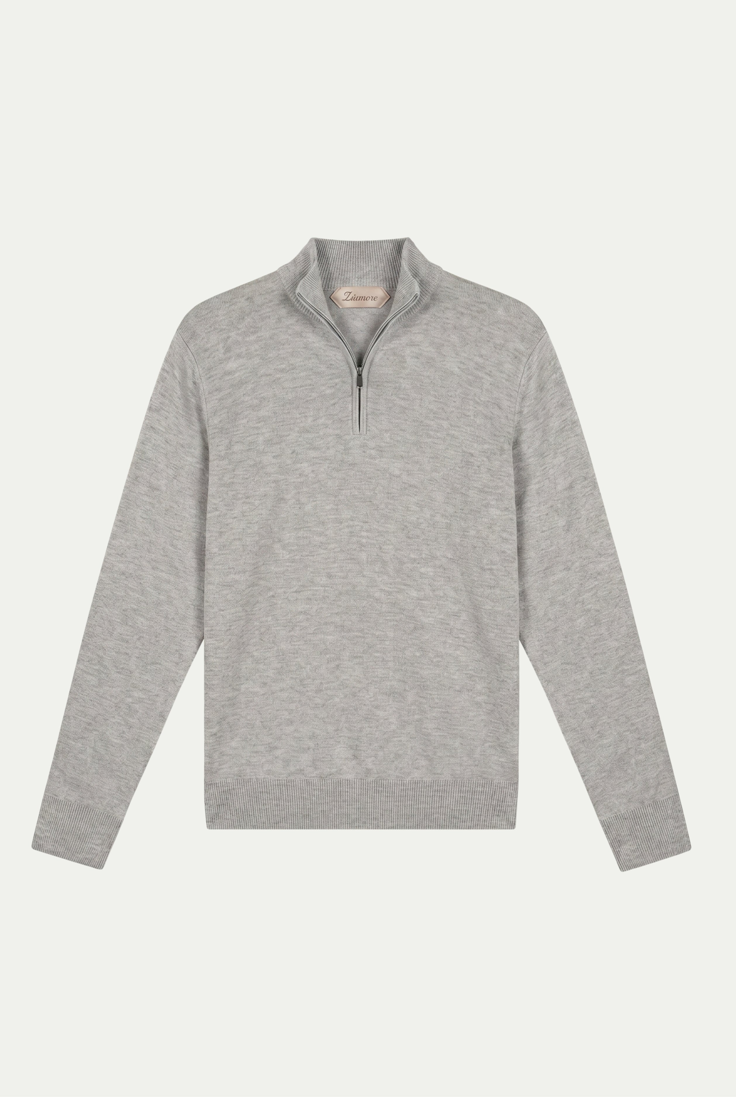 Merino Quarter Zip Grey Marl