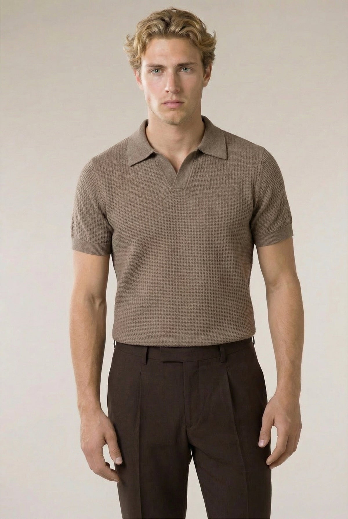 Ravello Knit Polo Taupe