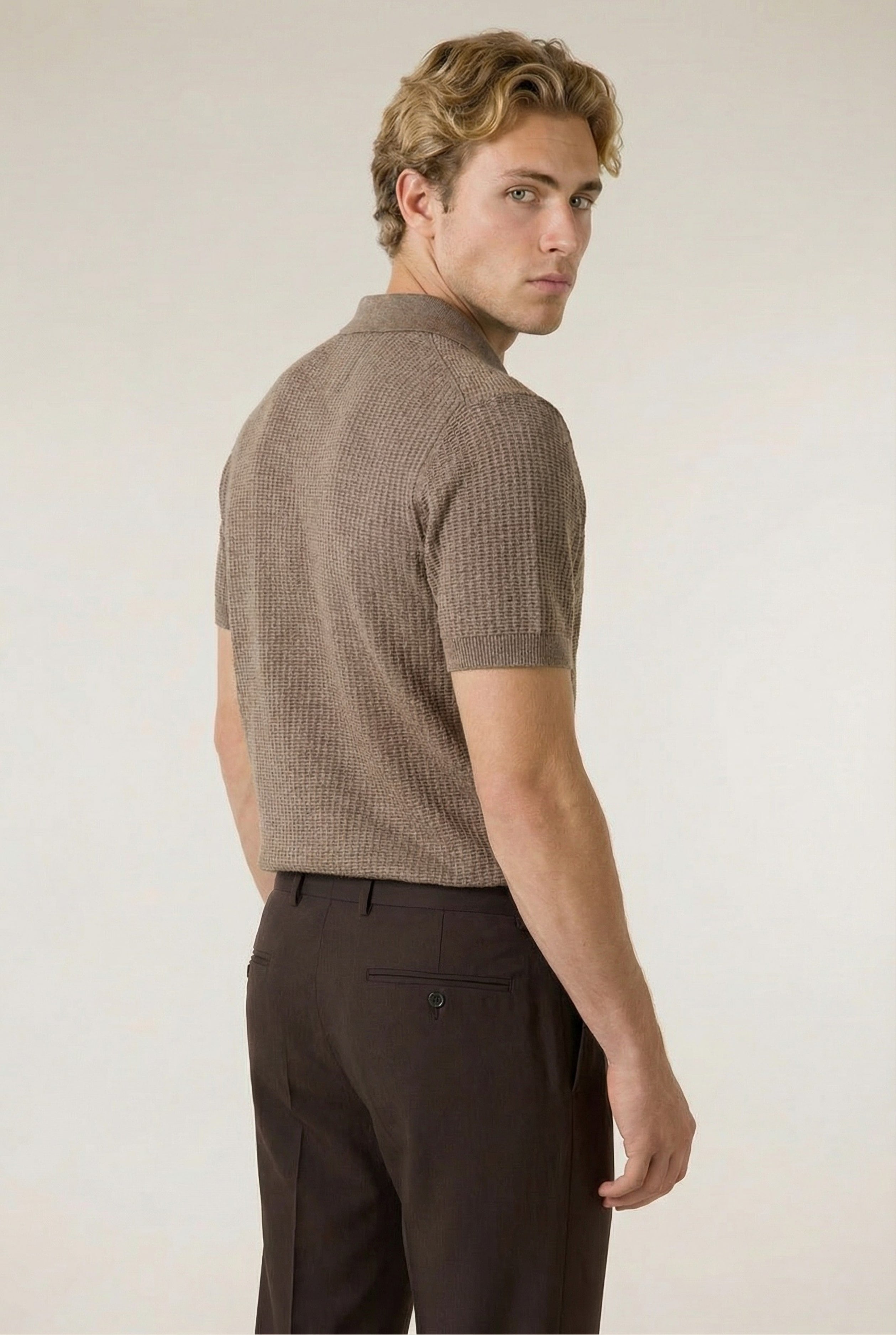Ravello Knit Polo Taupe