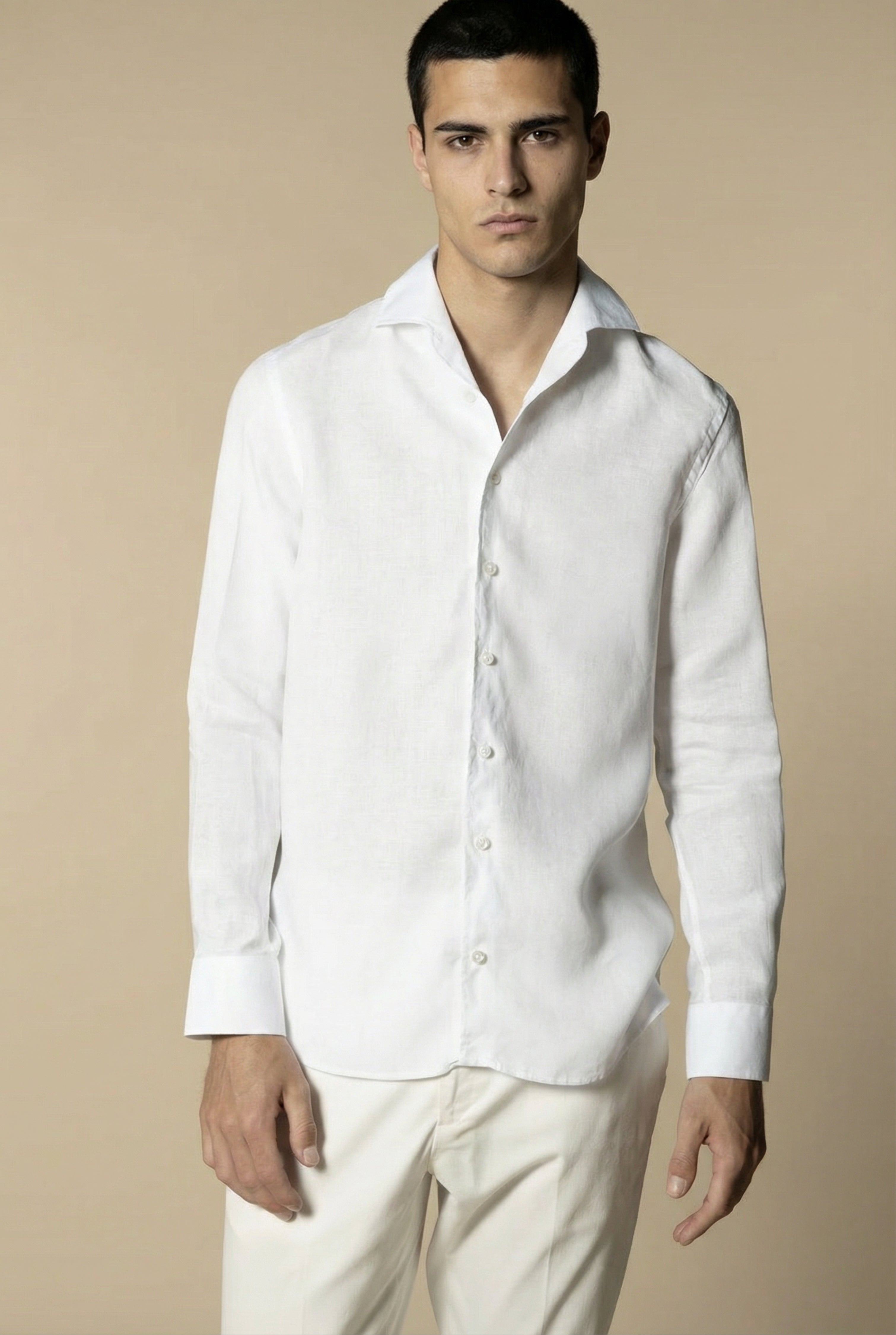 Amalfi Long Sleeve Linen Shirt White