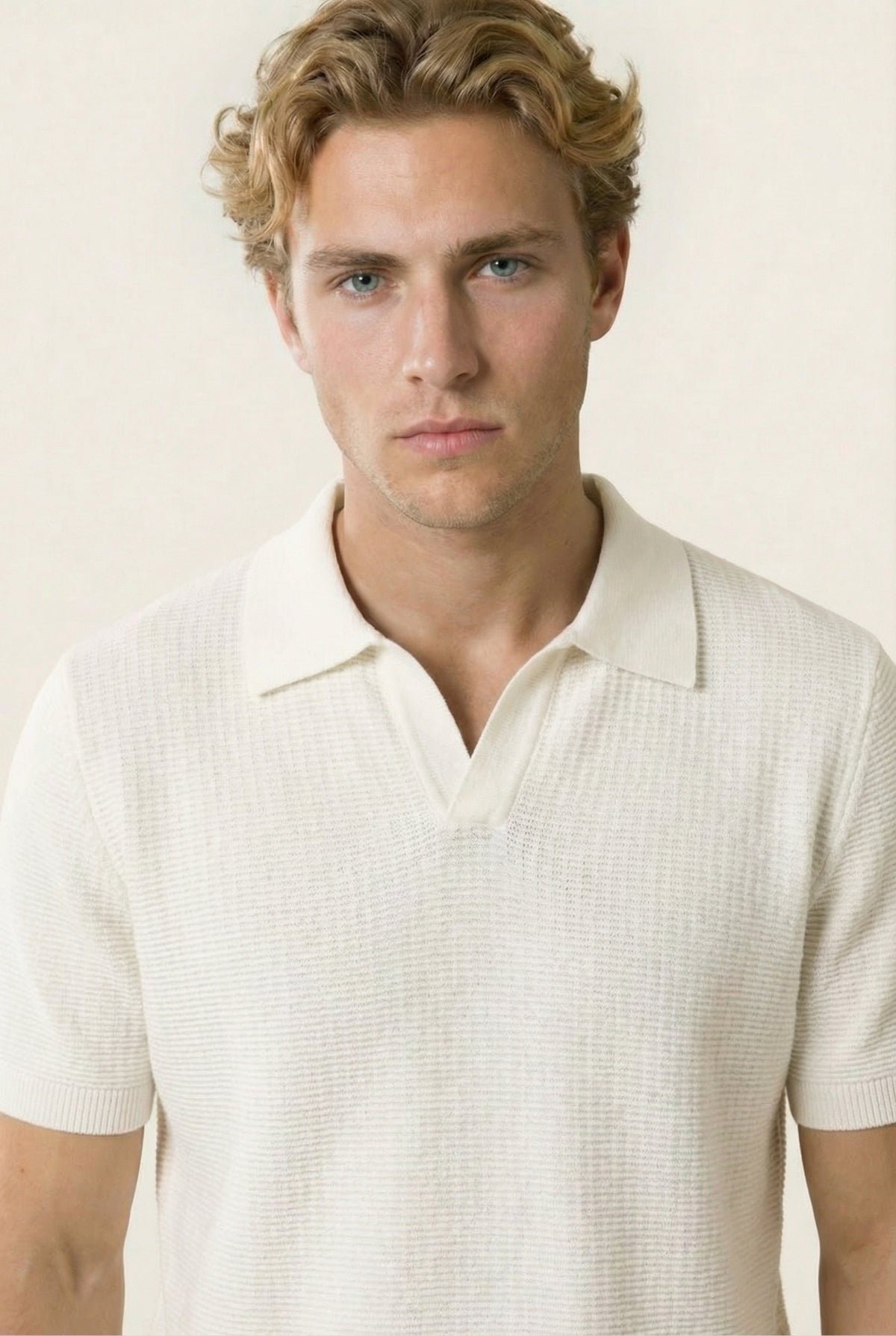 Ravello Knit Polo Cream