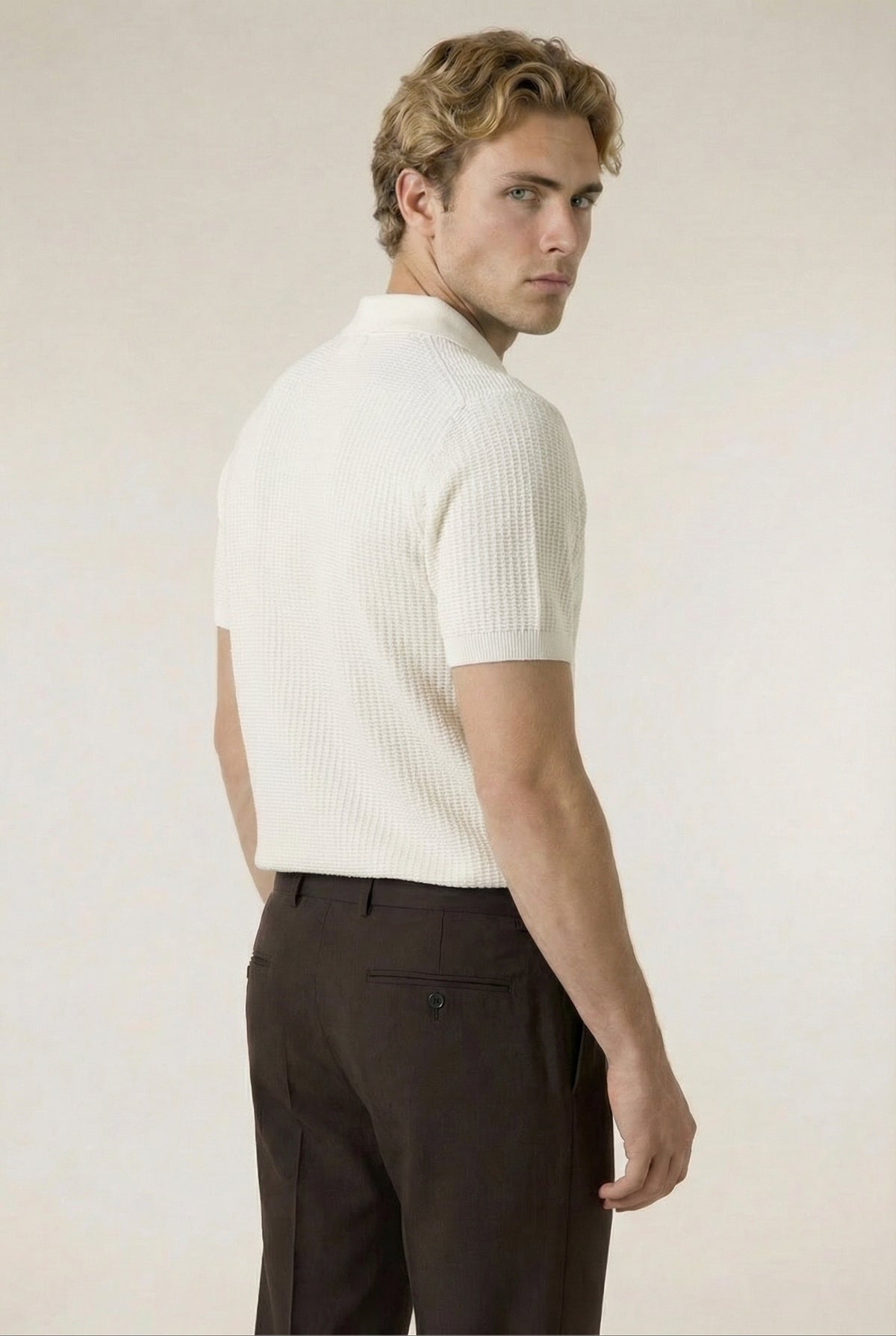 Ravello Knit Polo Cream