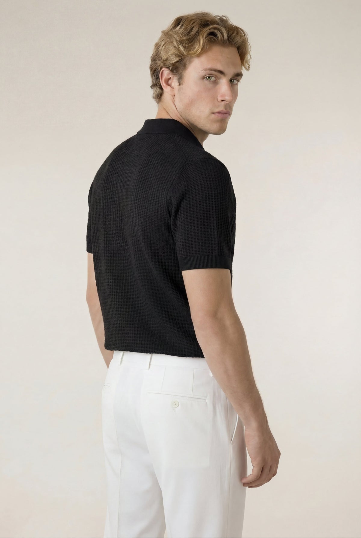 Ravello Knit Polo Forest Black
