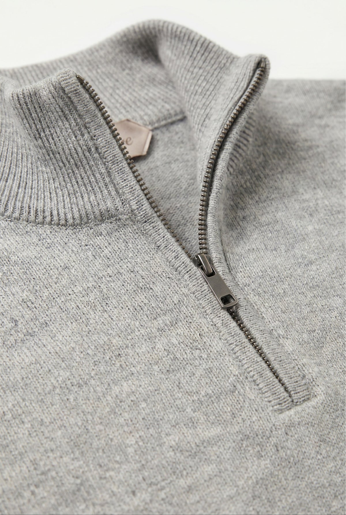 Merino Quarter Zip Grey Marl