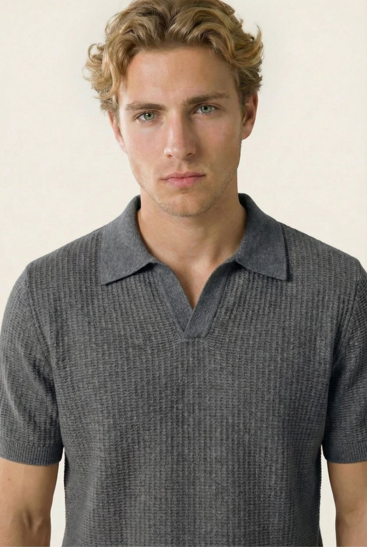 Ravello Knit Polo Grey