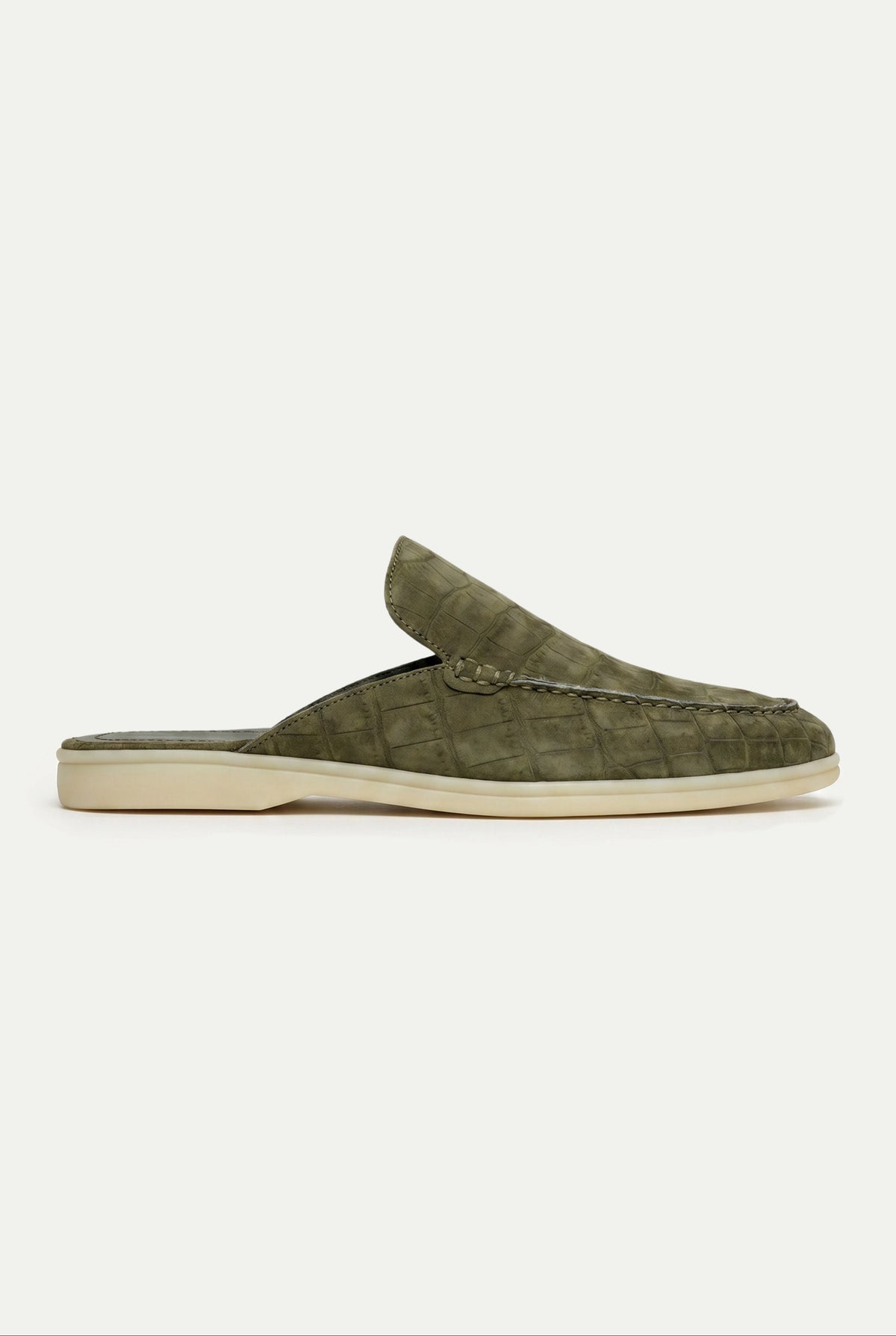 Yacht Mule Nubuck Crocodile Olive