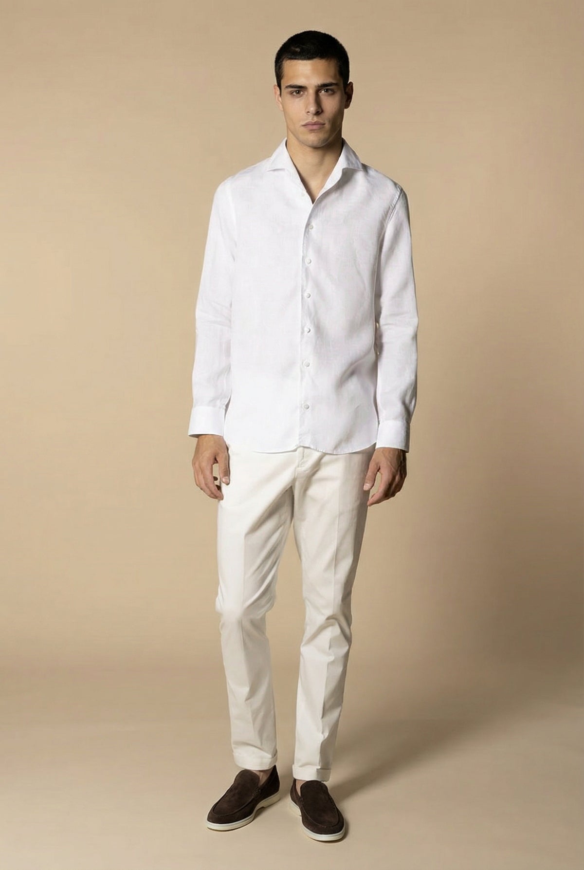 Amalfi Long Sleeve Linen Shirt White