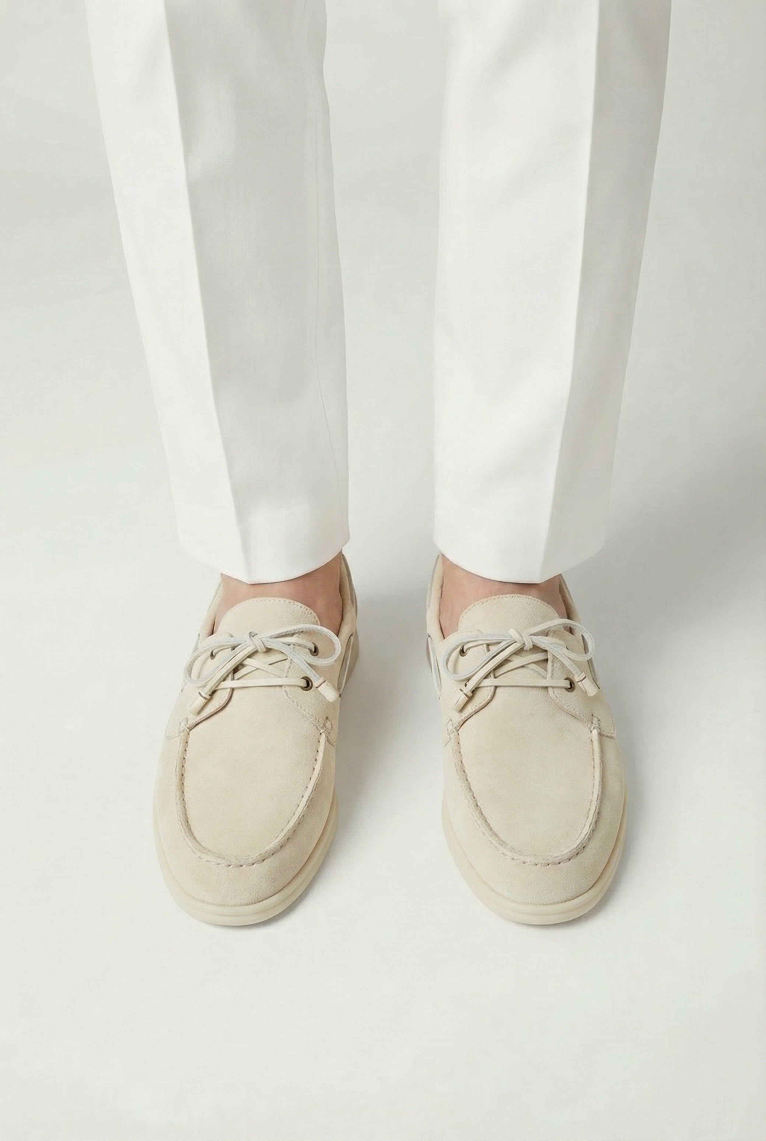 Yacht Walk Suede Loafer Cream