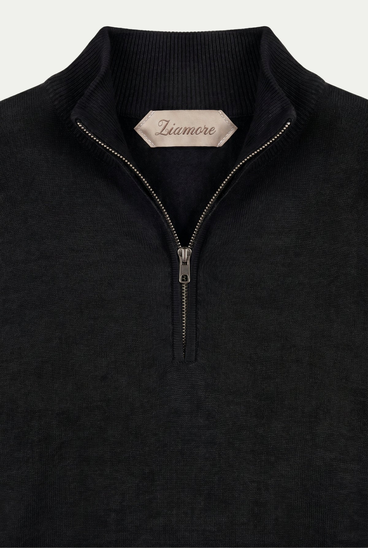 Merino Quarter Zip Black