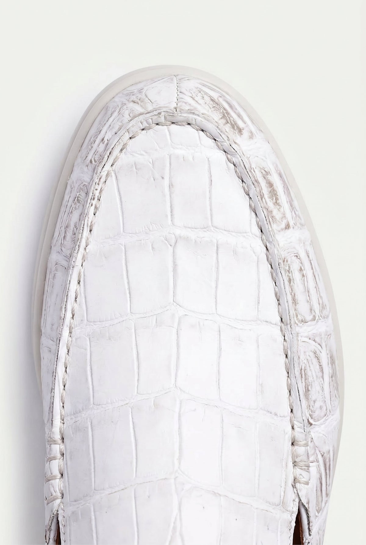 Yacht Mule Nubuck Crocodile White