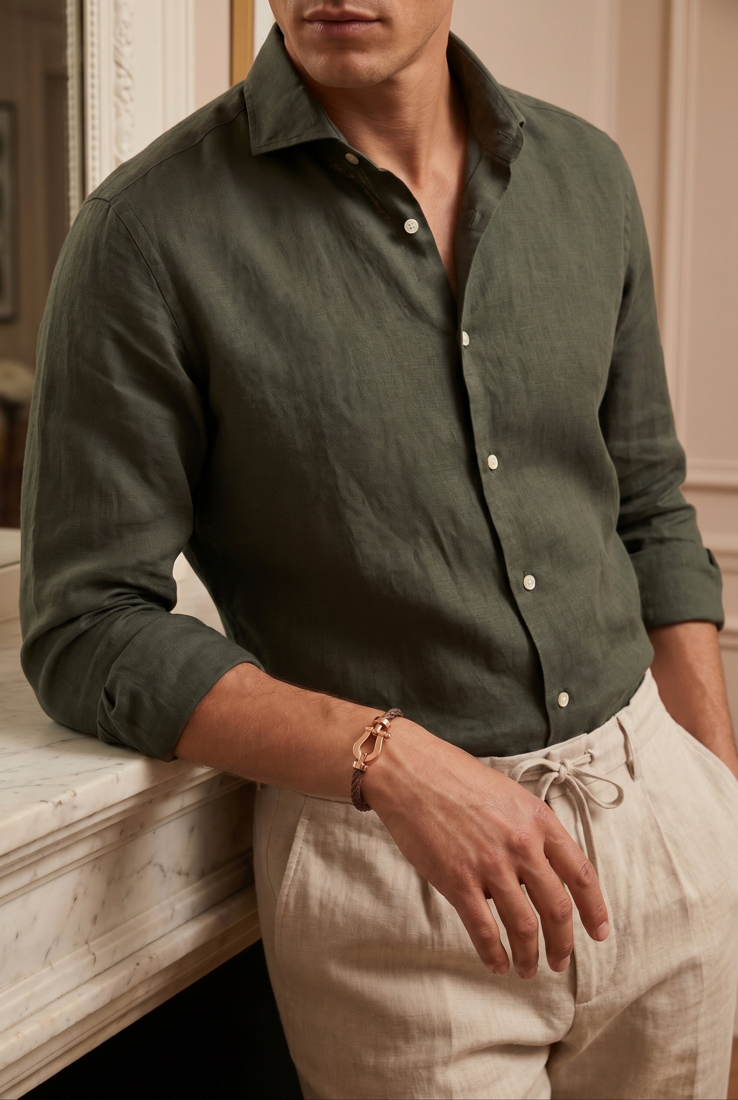 Ziamore Yacht Bracelet Taupe/Rose Gold