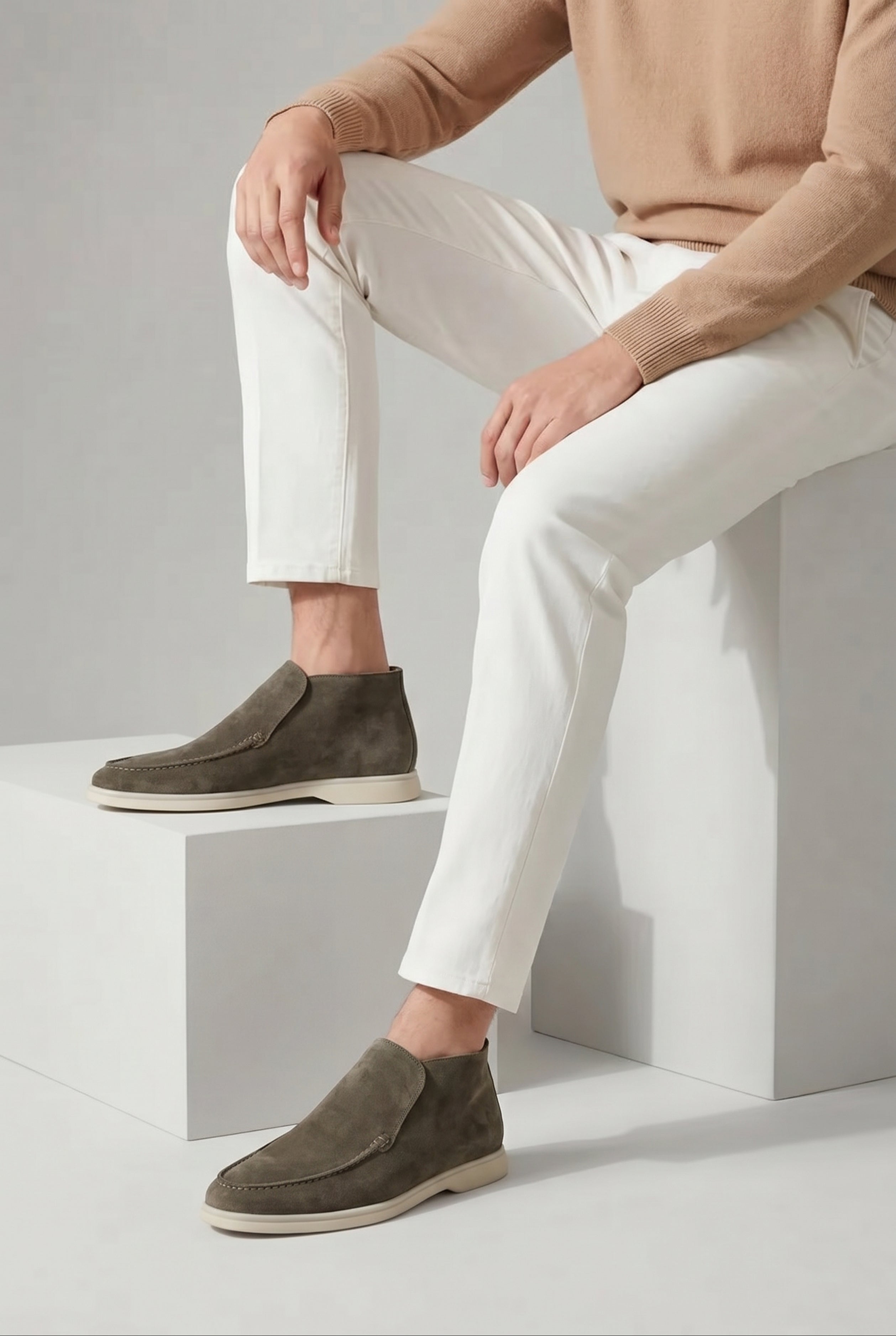 Amalfi Suède City Loafer Dark Taupe