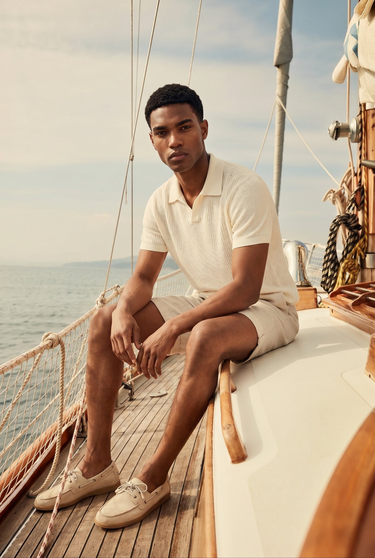 Yacht Walk Suede Loafer Cream