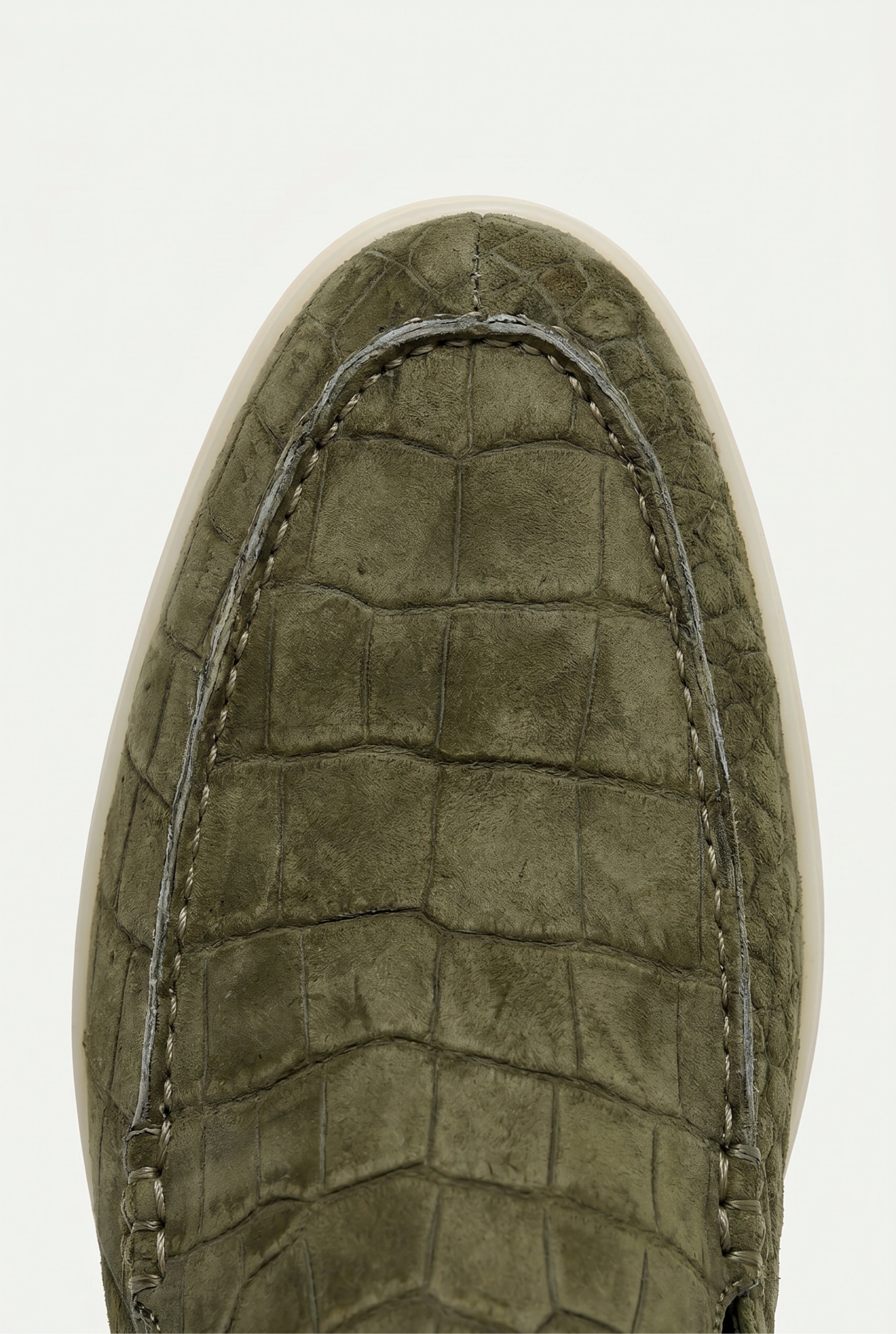 Yacht Mule Nubuck Crocodile Olive
