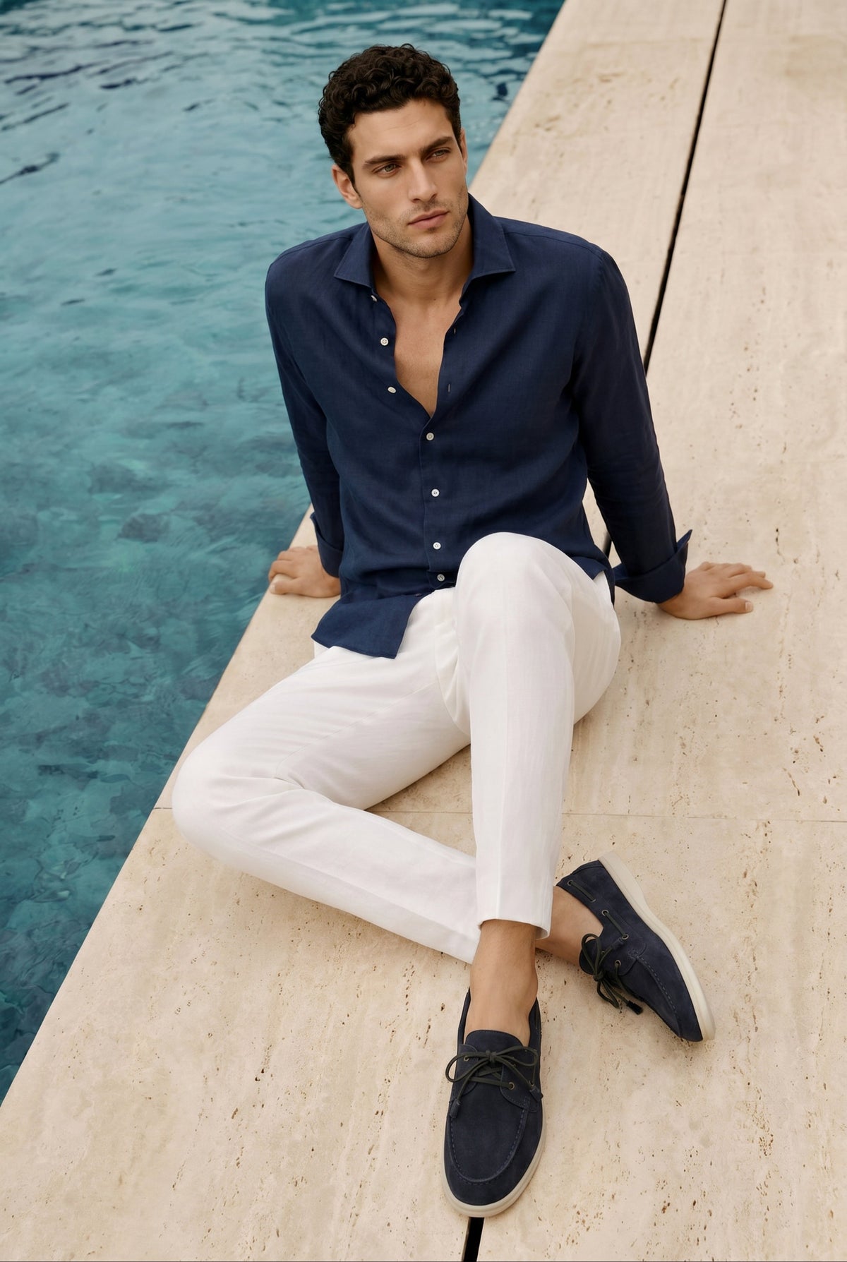 Yacht Walk Suede Loafer Navy