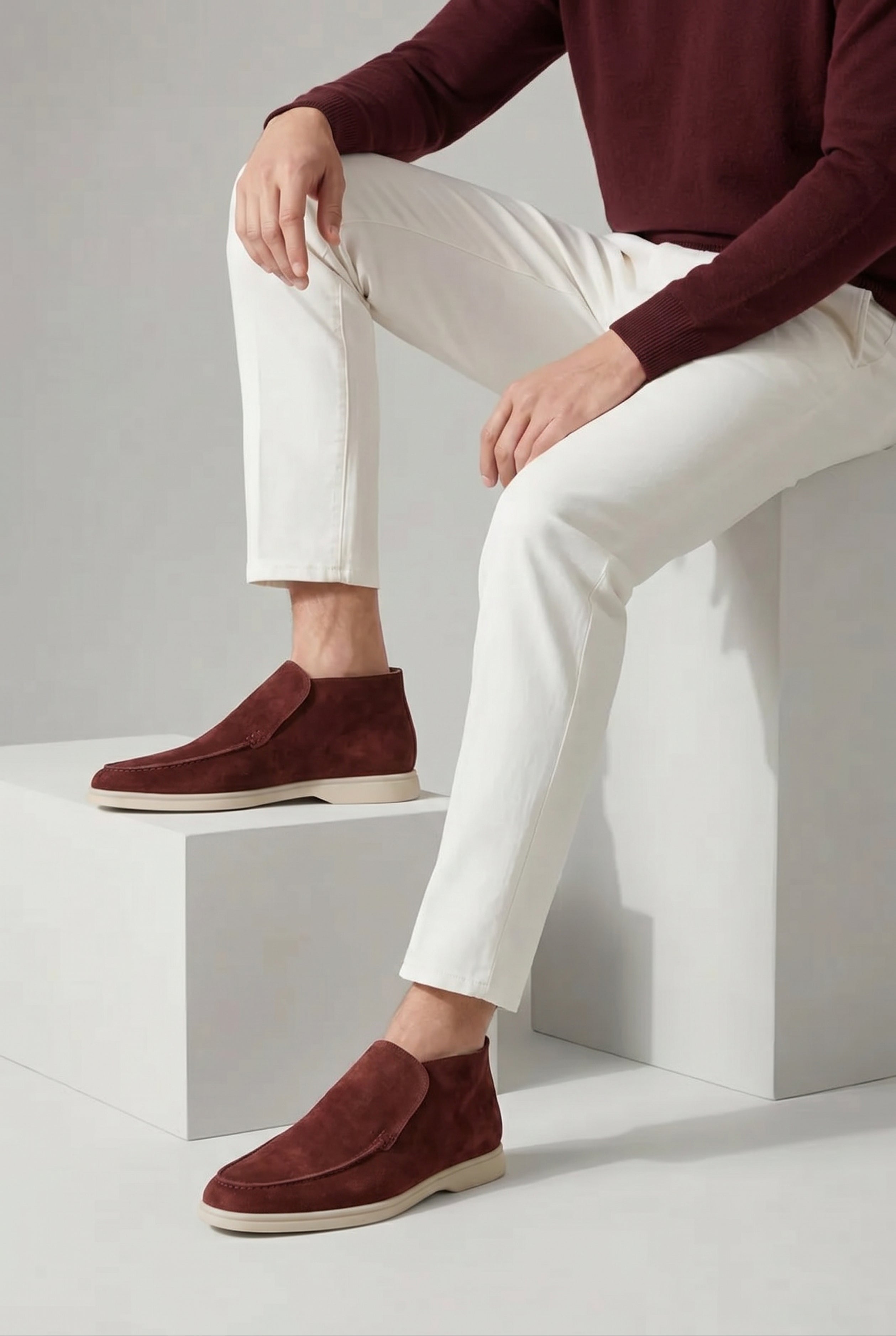 Amalfi Suède City Loafer Burgundy