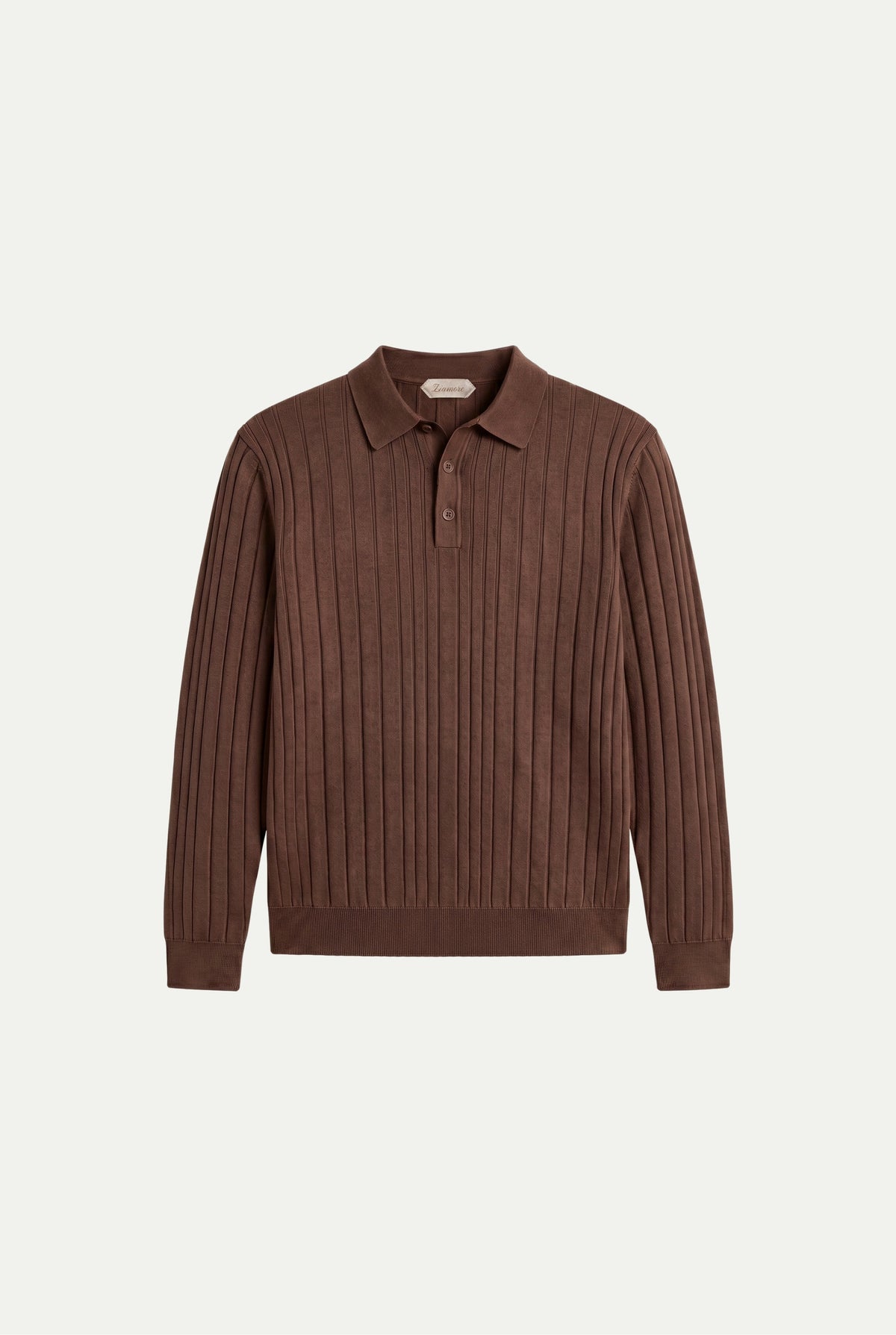 Extrafine Long Sleeve Polo Chocolate