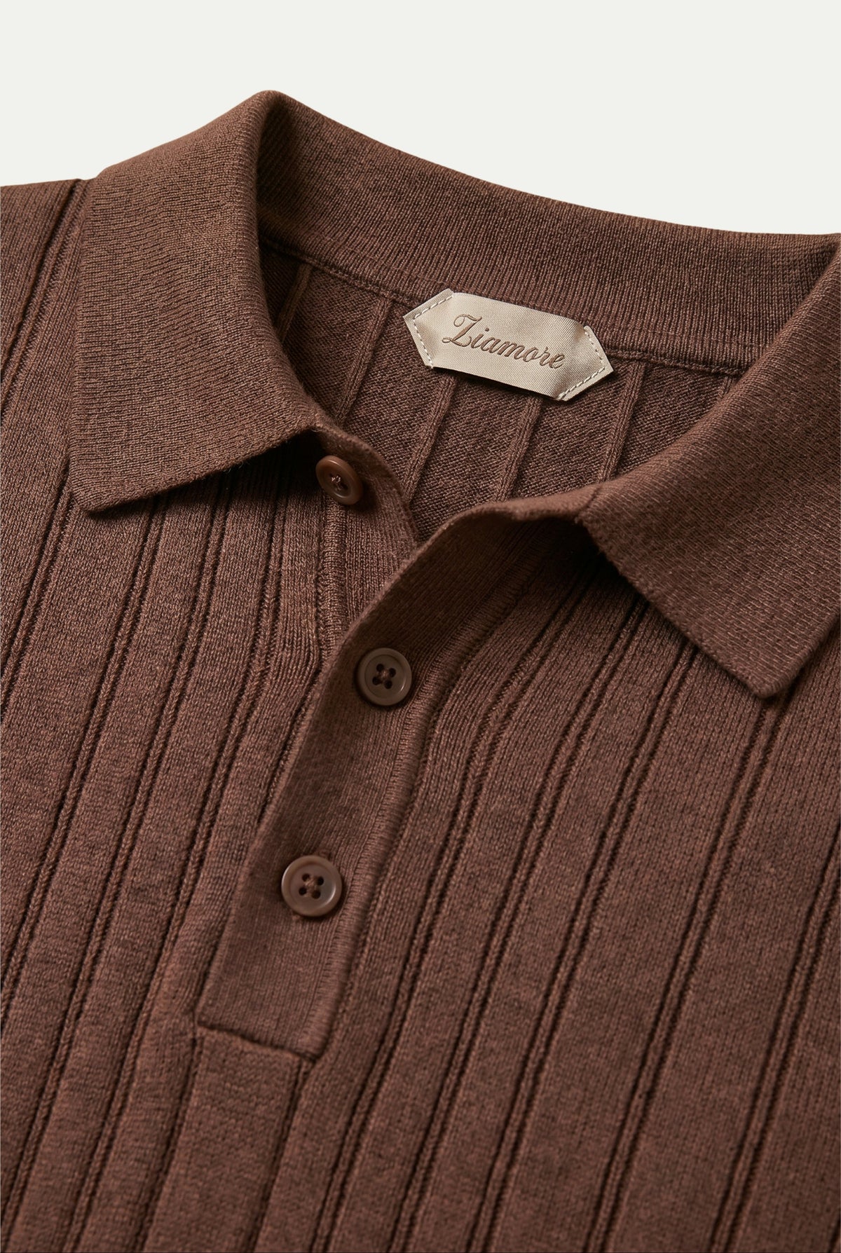 Extrafine Long Sleeve Polo Chocolate