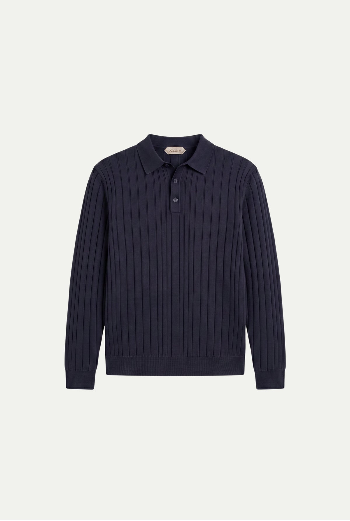 Extrafine Long Sleeve Polo Navy