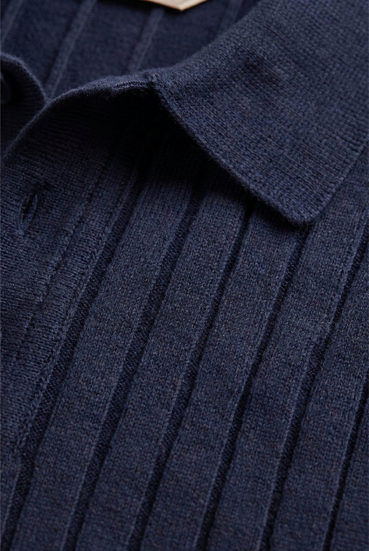 Extrafine Long Sleeve Polo Navy