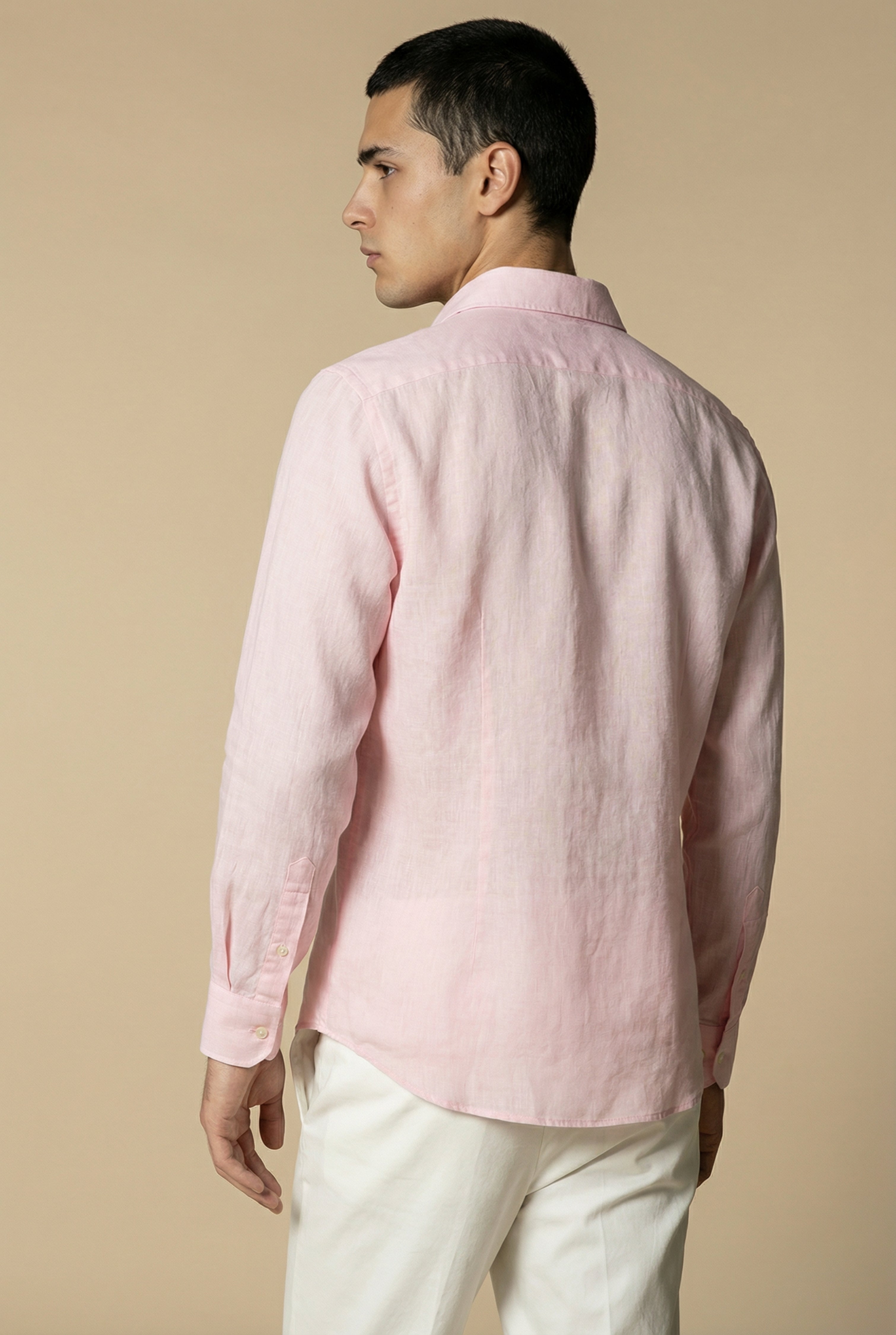 Amalfi Long Sleeve Linen Shirt Pink
