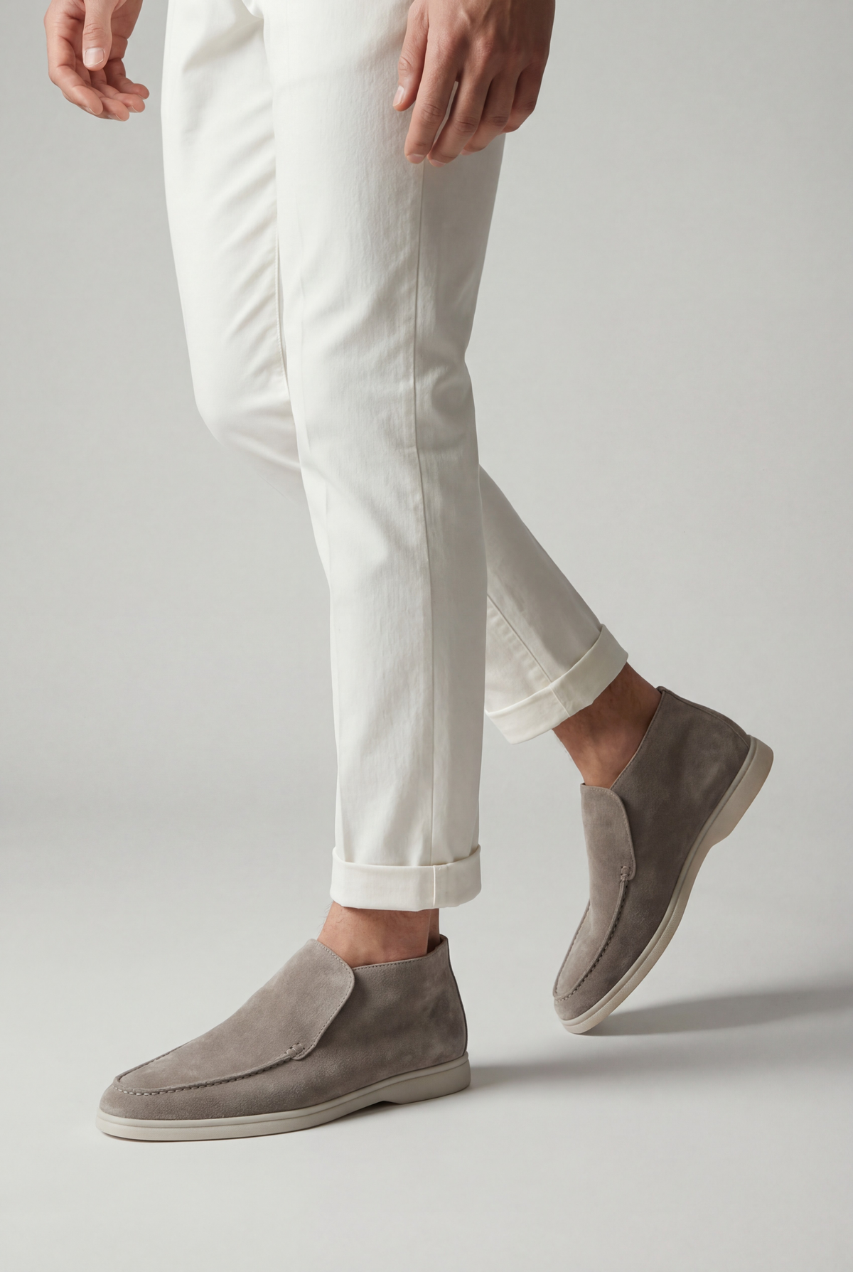 Amalfi Suede City Loafer Light Gray