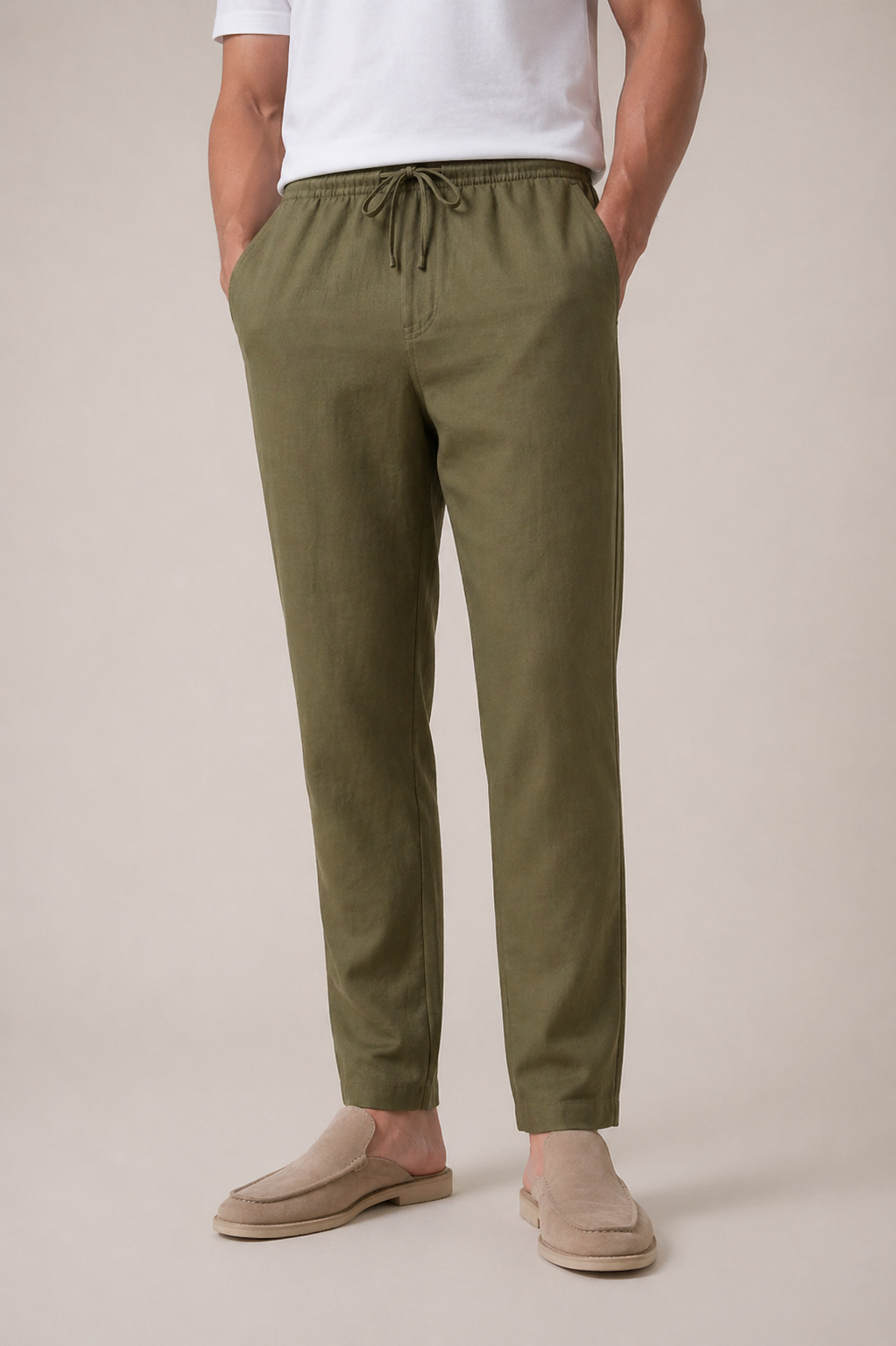 Linen Trousers Olive