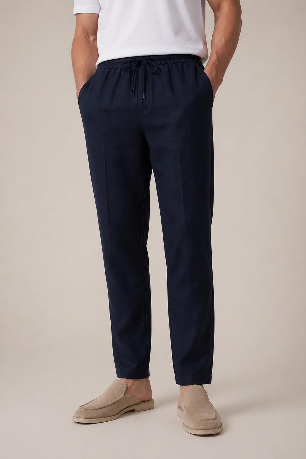 Linen Trousers Navy
