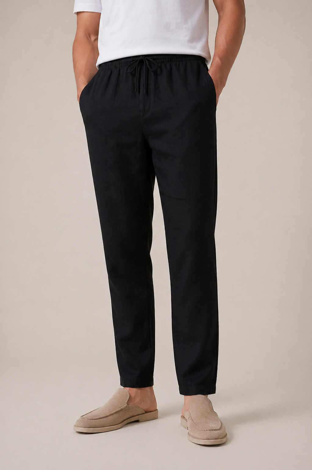 Linen Trousers Black