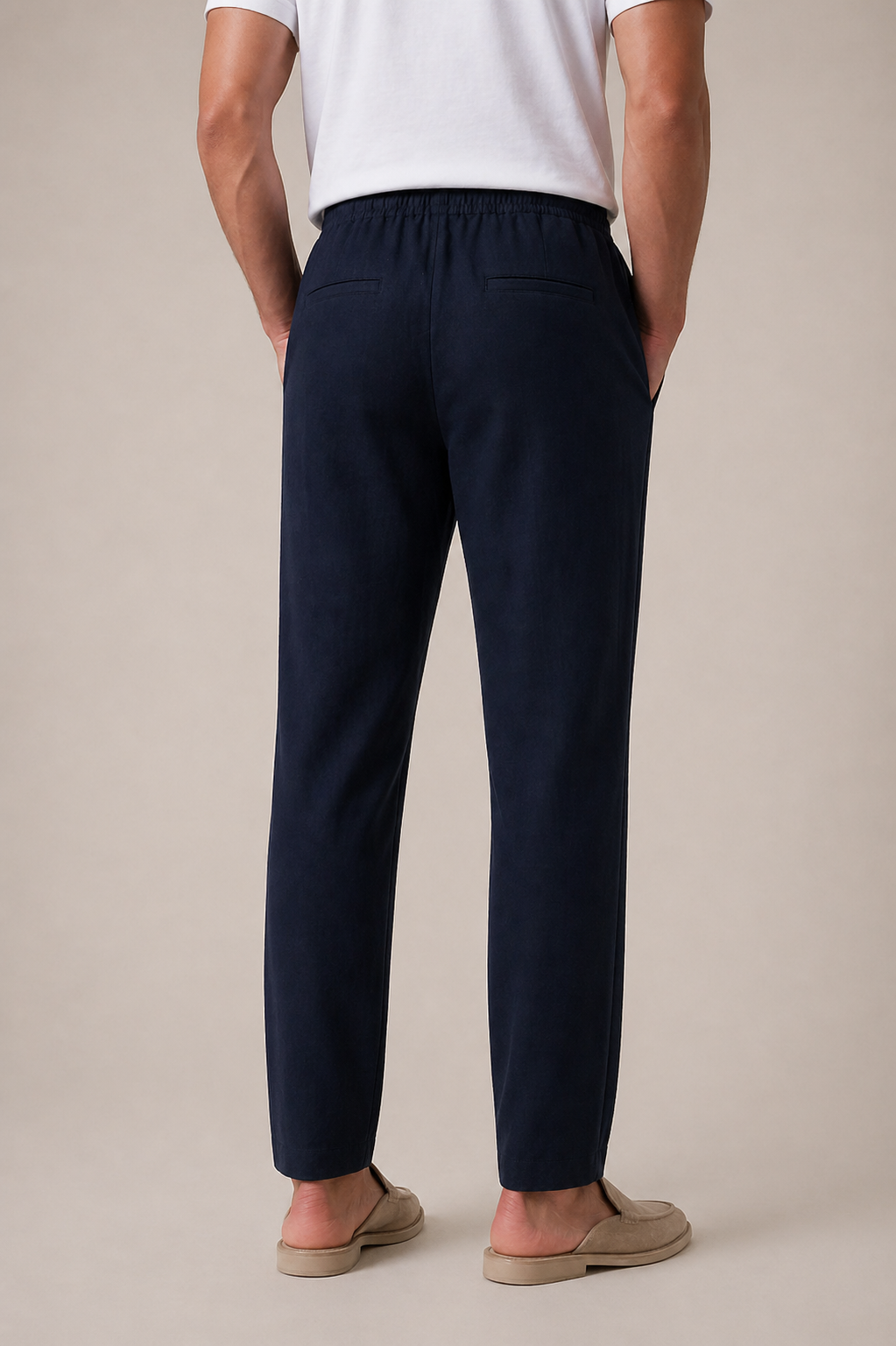 Linen Trousers Navy