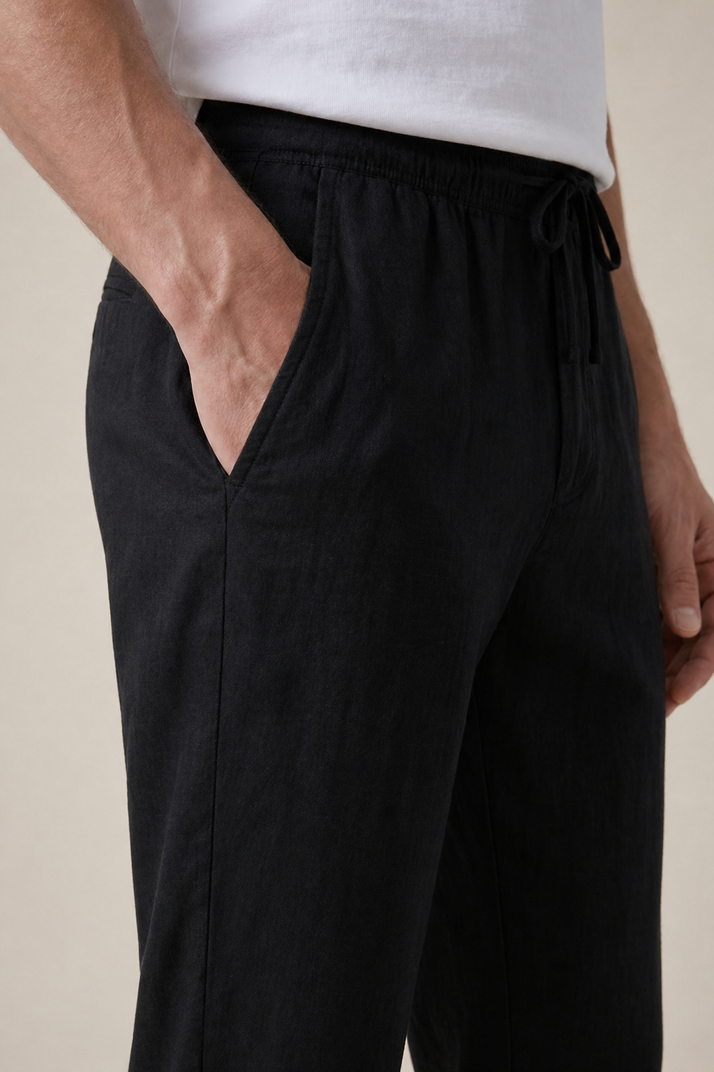 Linen Trousers Black