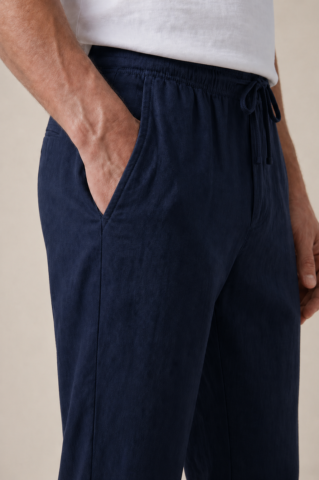 Linen Trousers Navy