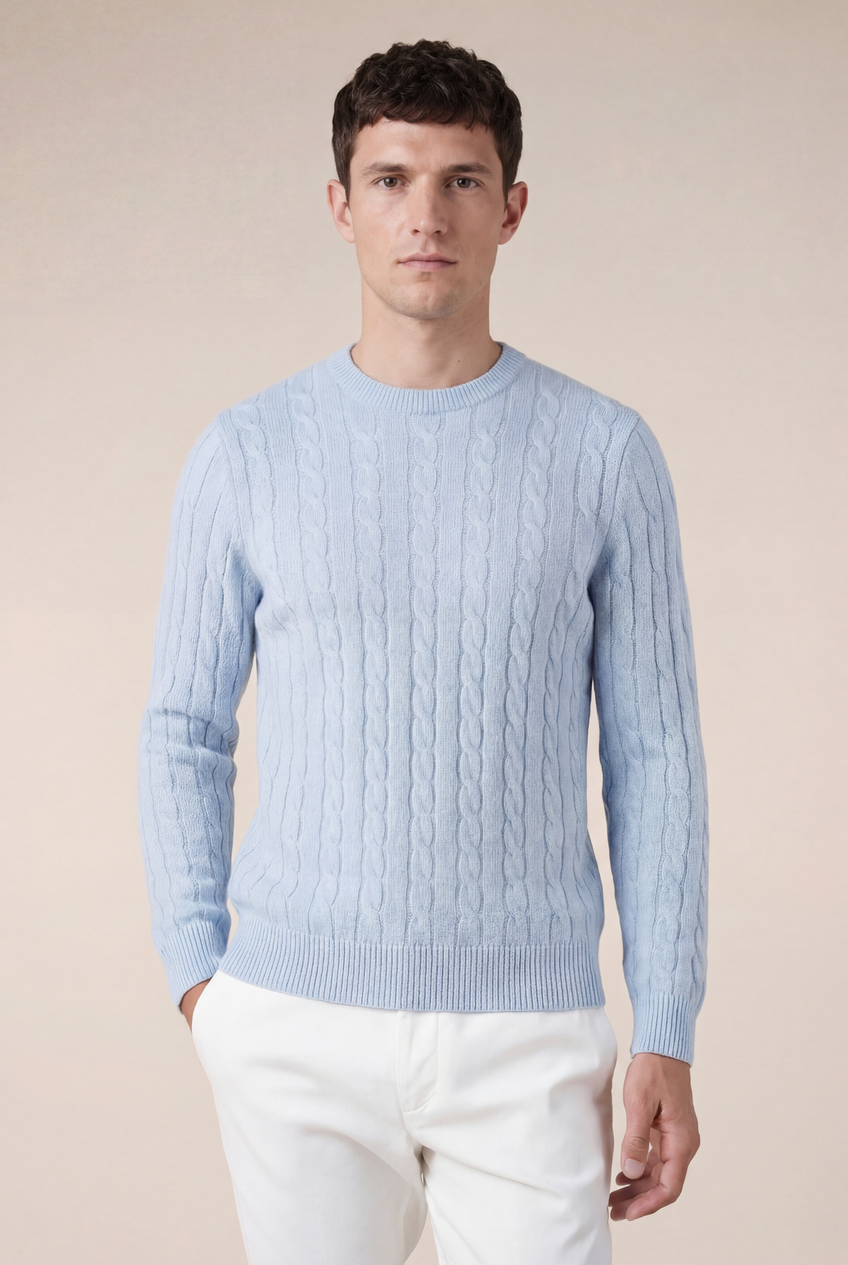 Como Cashmere Crewneck Baby Blue