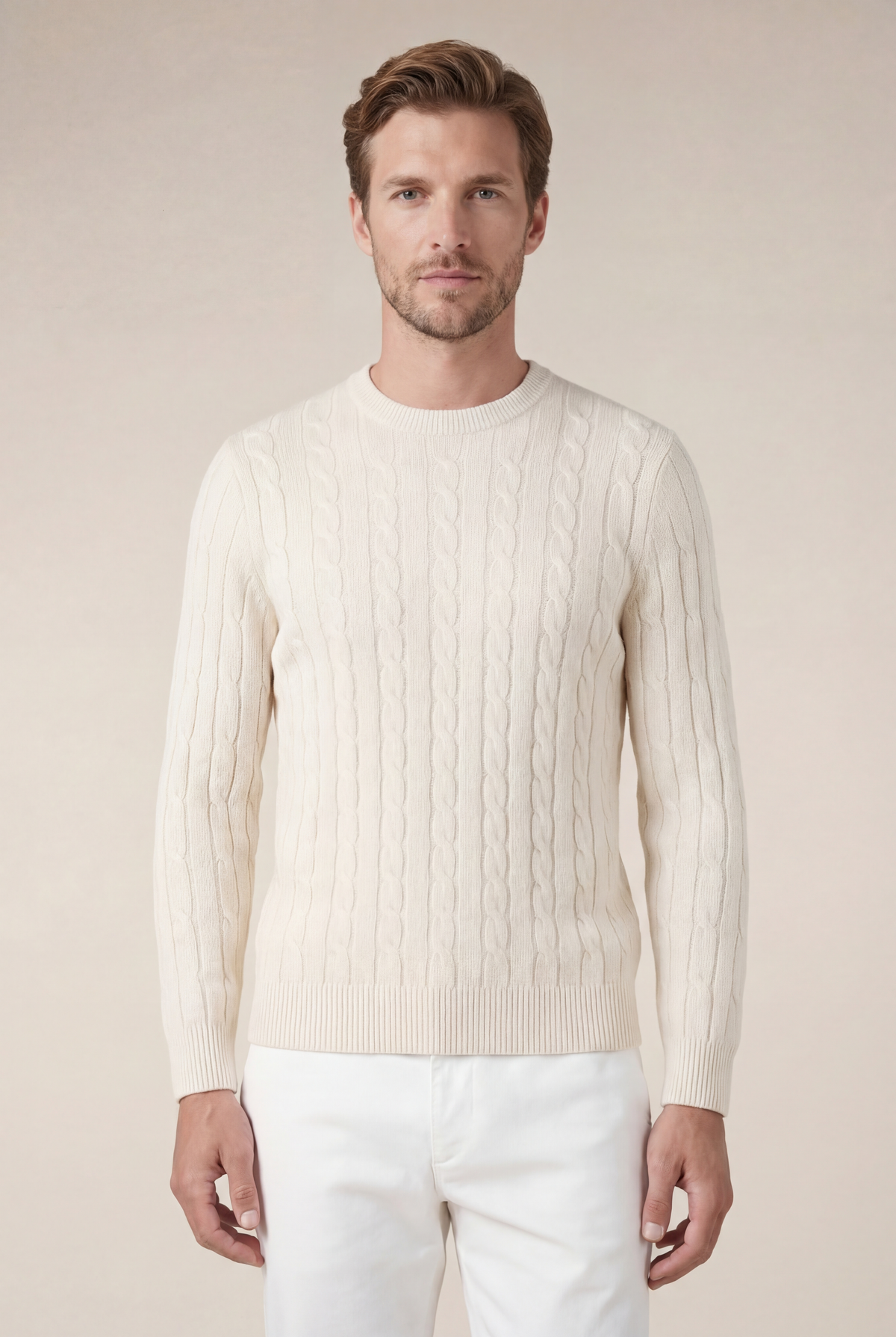 Como Cashmere Crewneck Beige