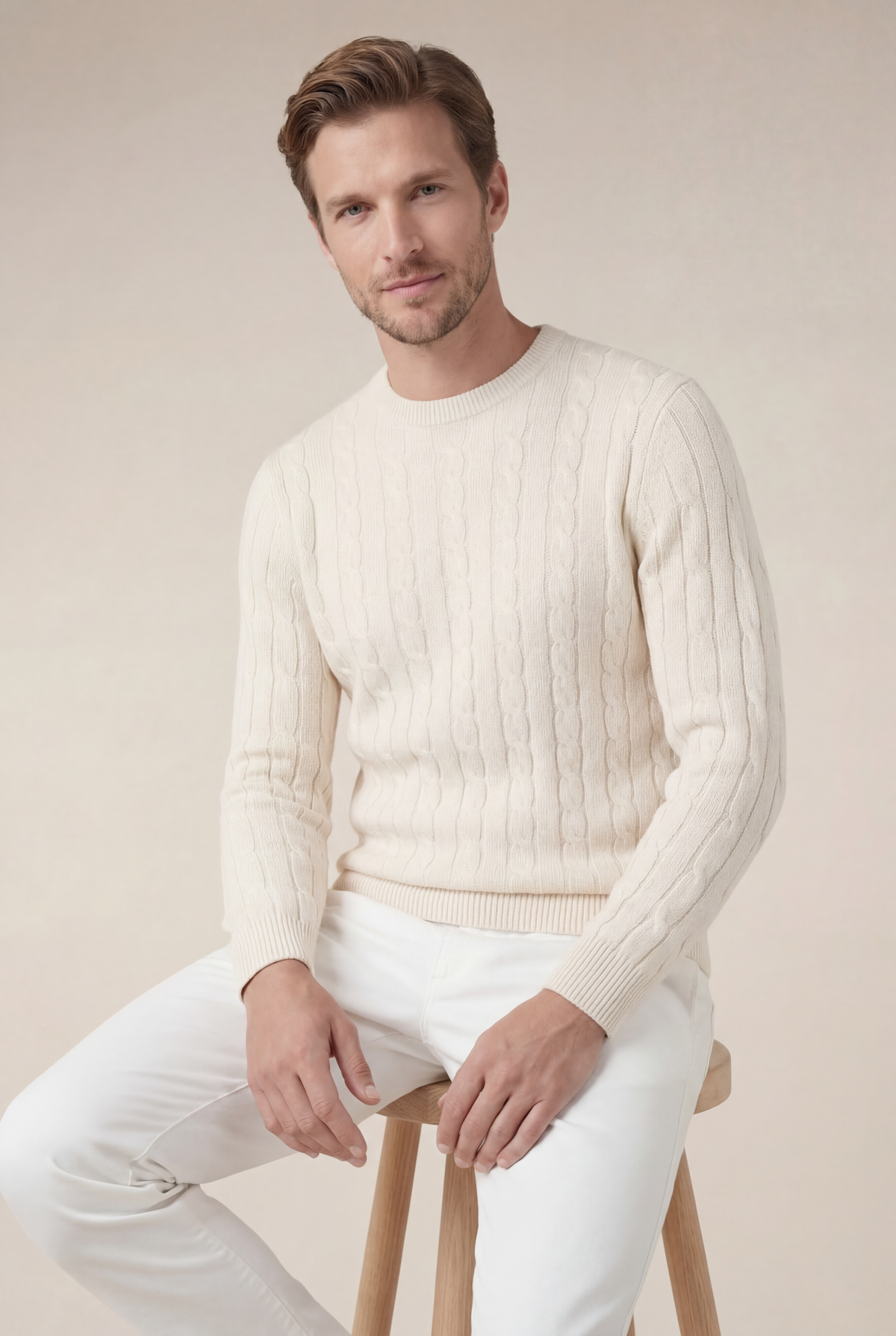 Como Cashmere Crewneck Beige