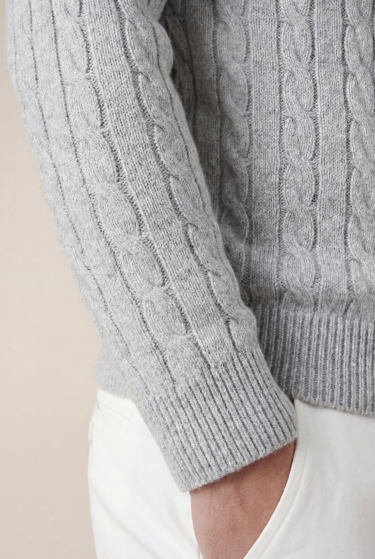 Como Cashmere Crewneck Light Grey