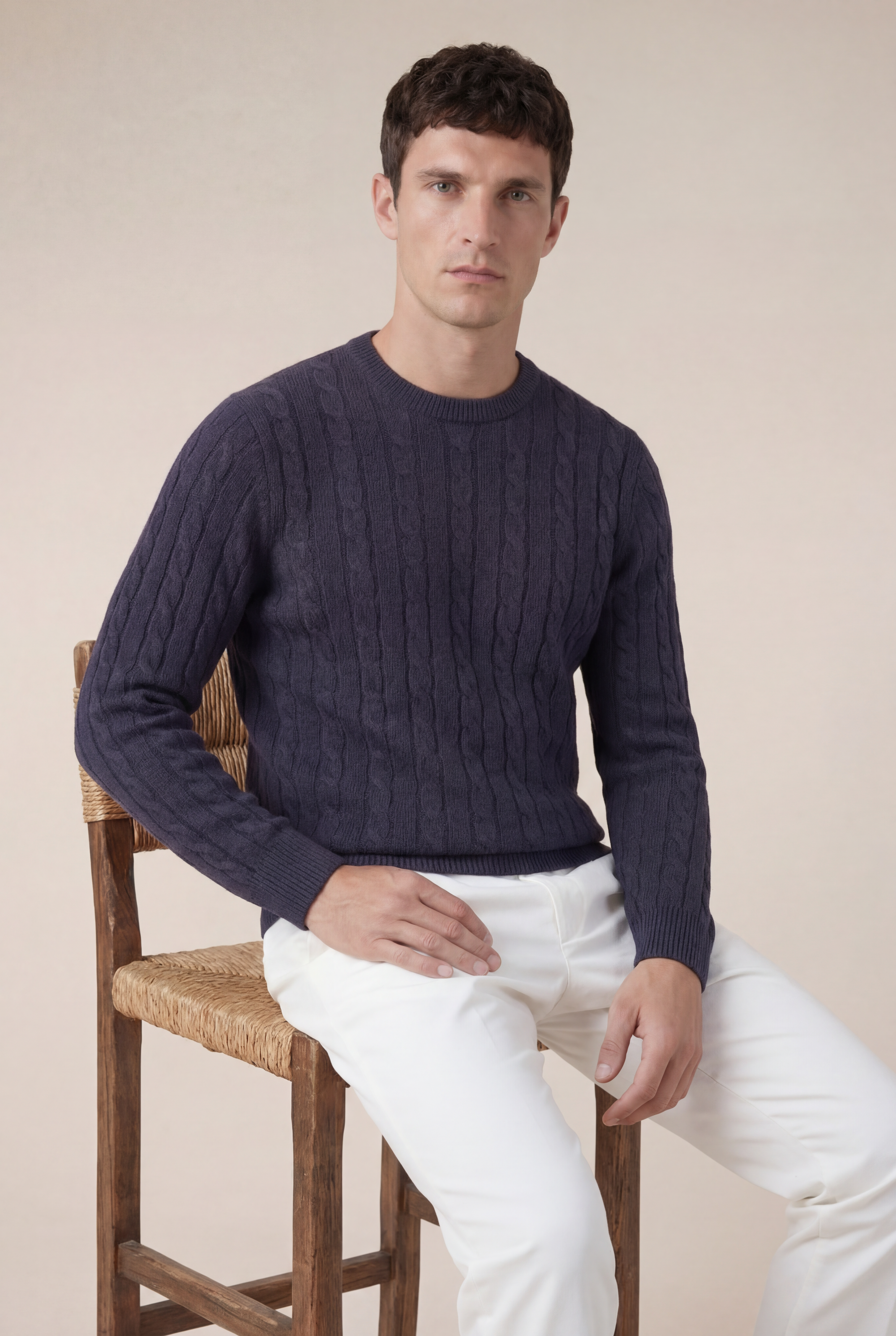 Como Cashmere Crewneck Navy