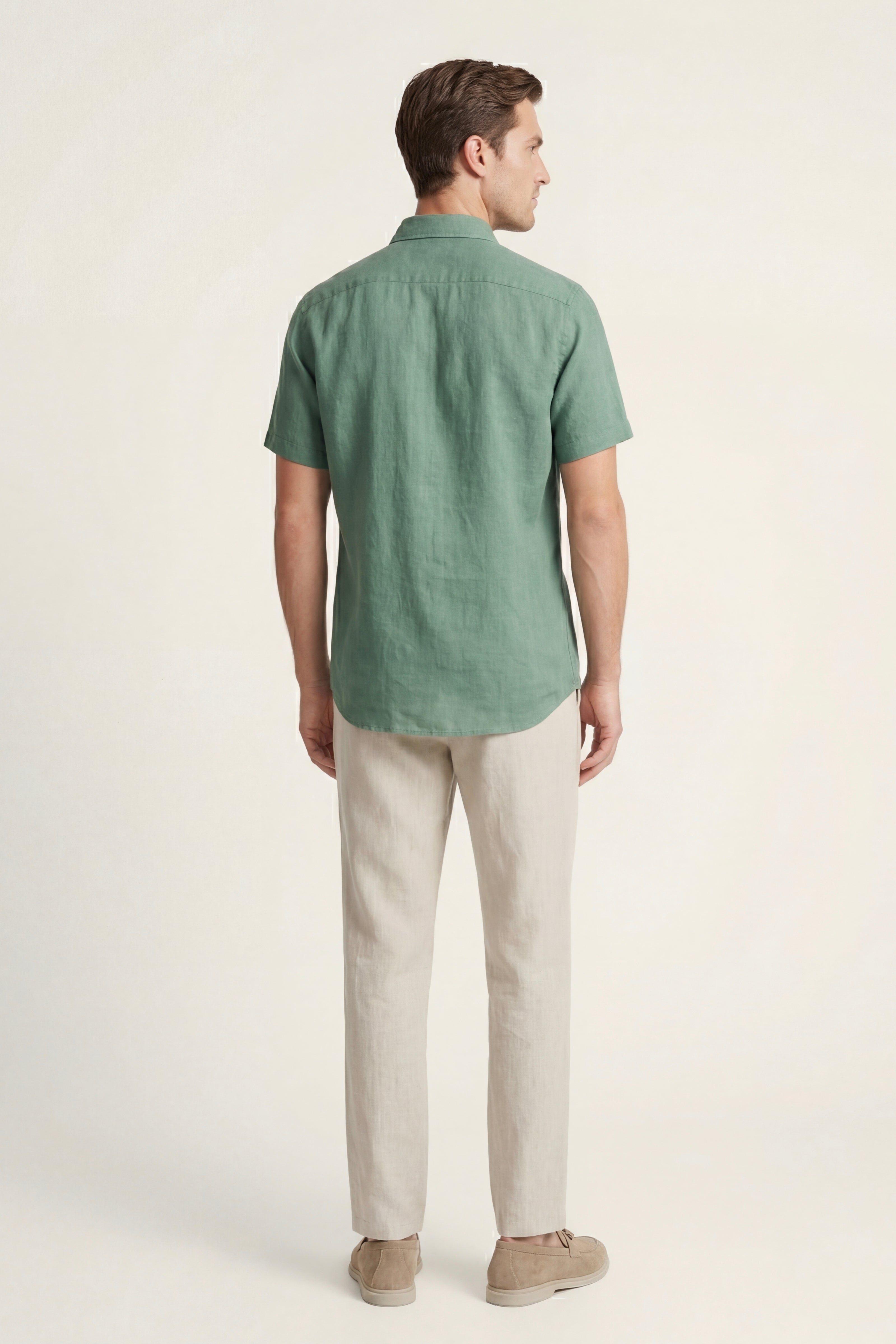 Trento Linen Set Green/Beige