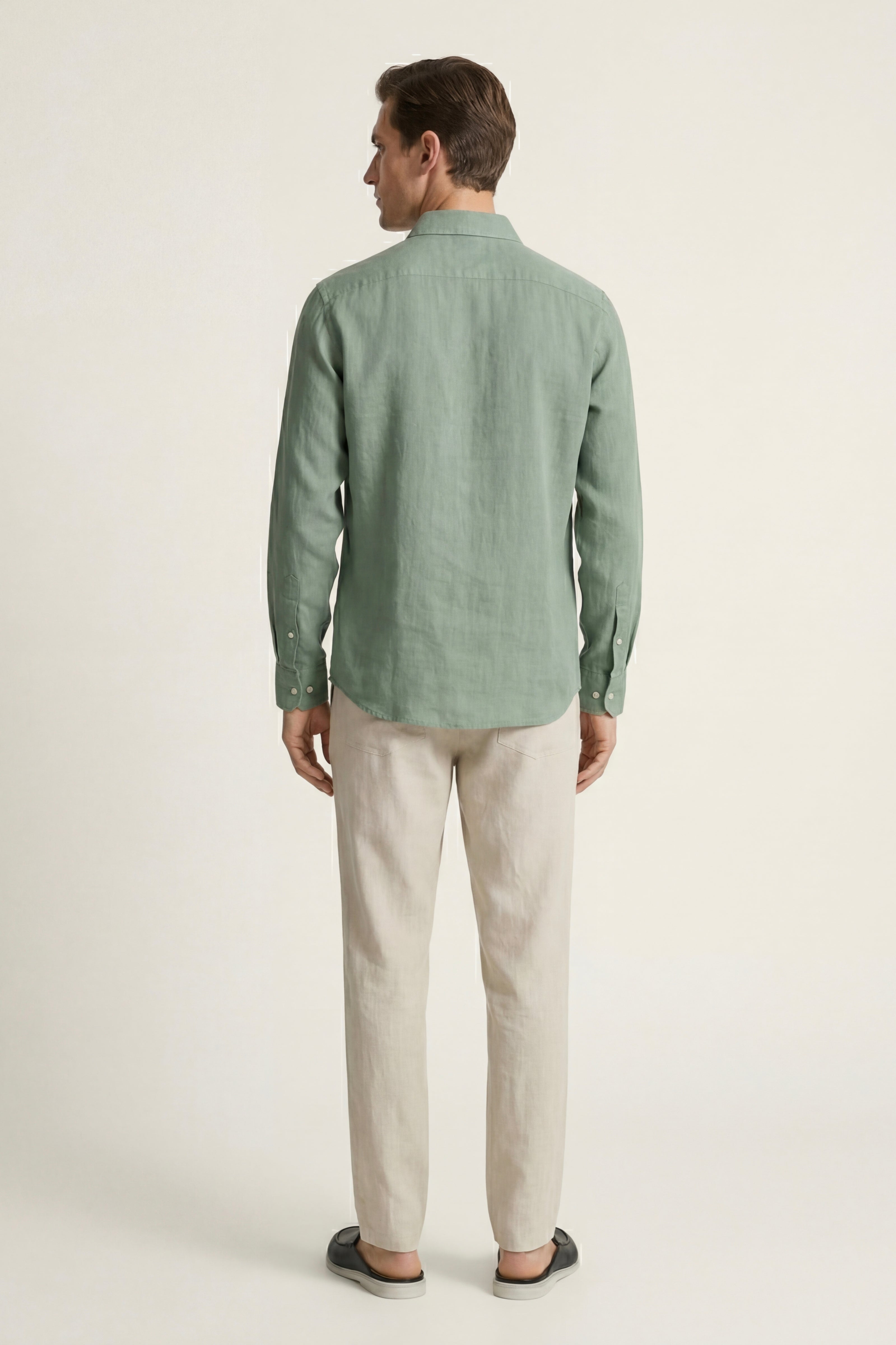 Pisa Linen Set Long Sleeve Green/Beige