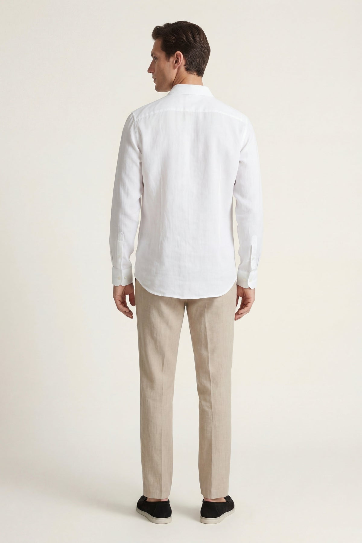 Pisa Linen Set Long Sleeve White/Beige