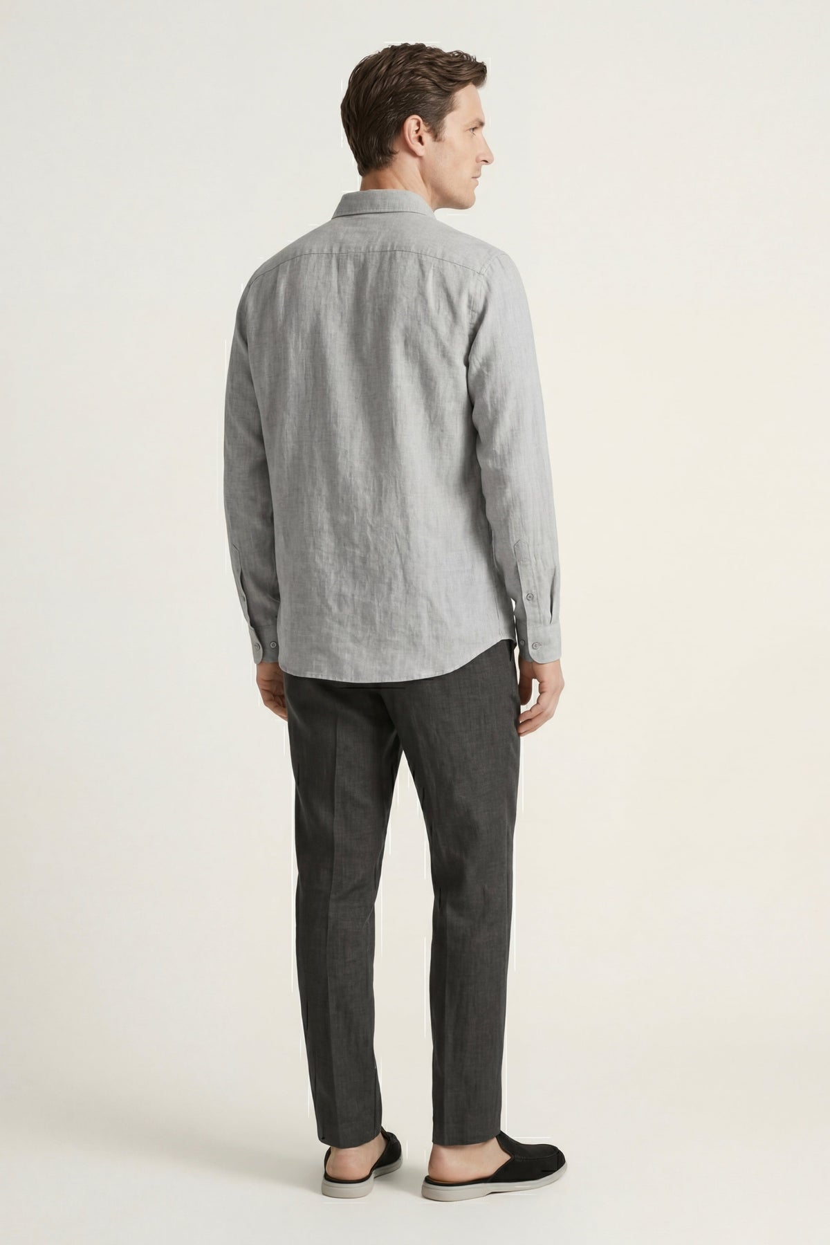 Pisa Linen Set Long Sleeve Grey/Black