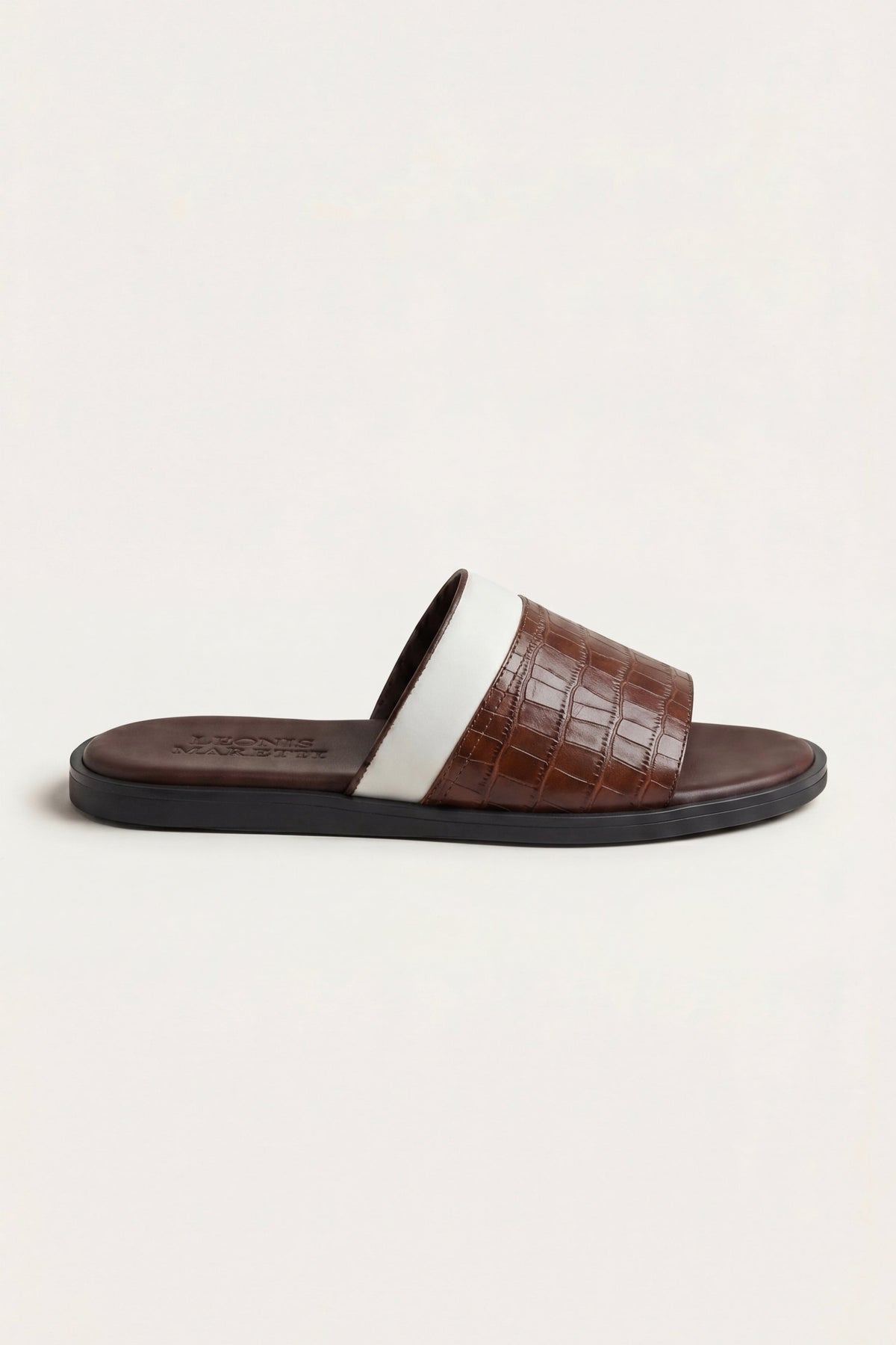 Milano Crocodile Sandal Brown