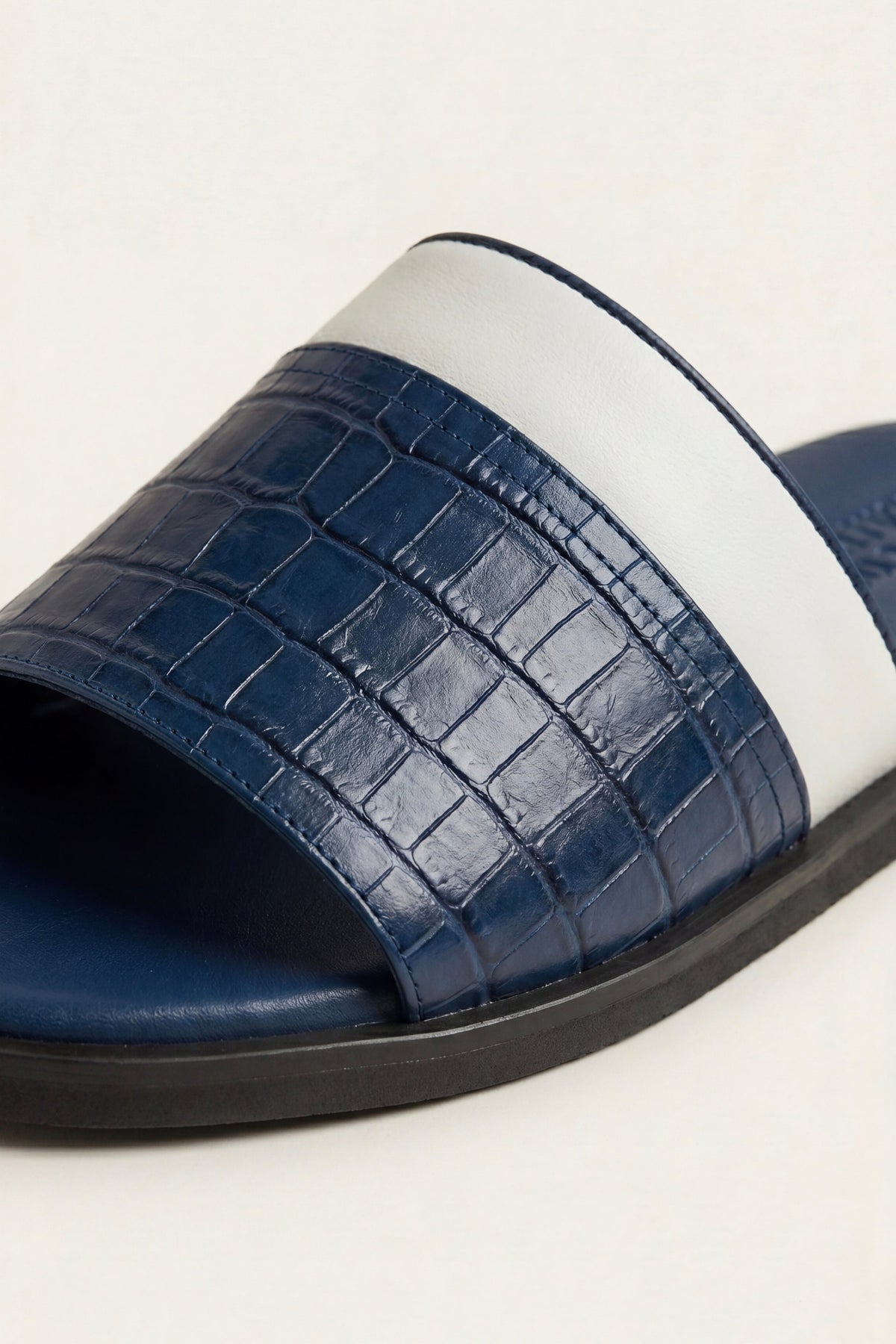 Milano Crocodile Sandal Navy