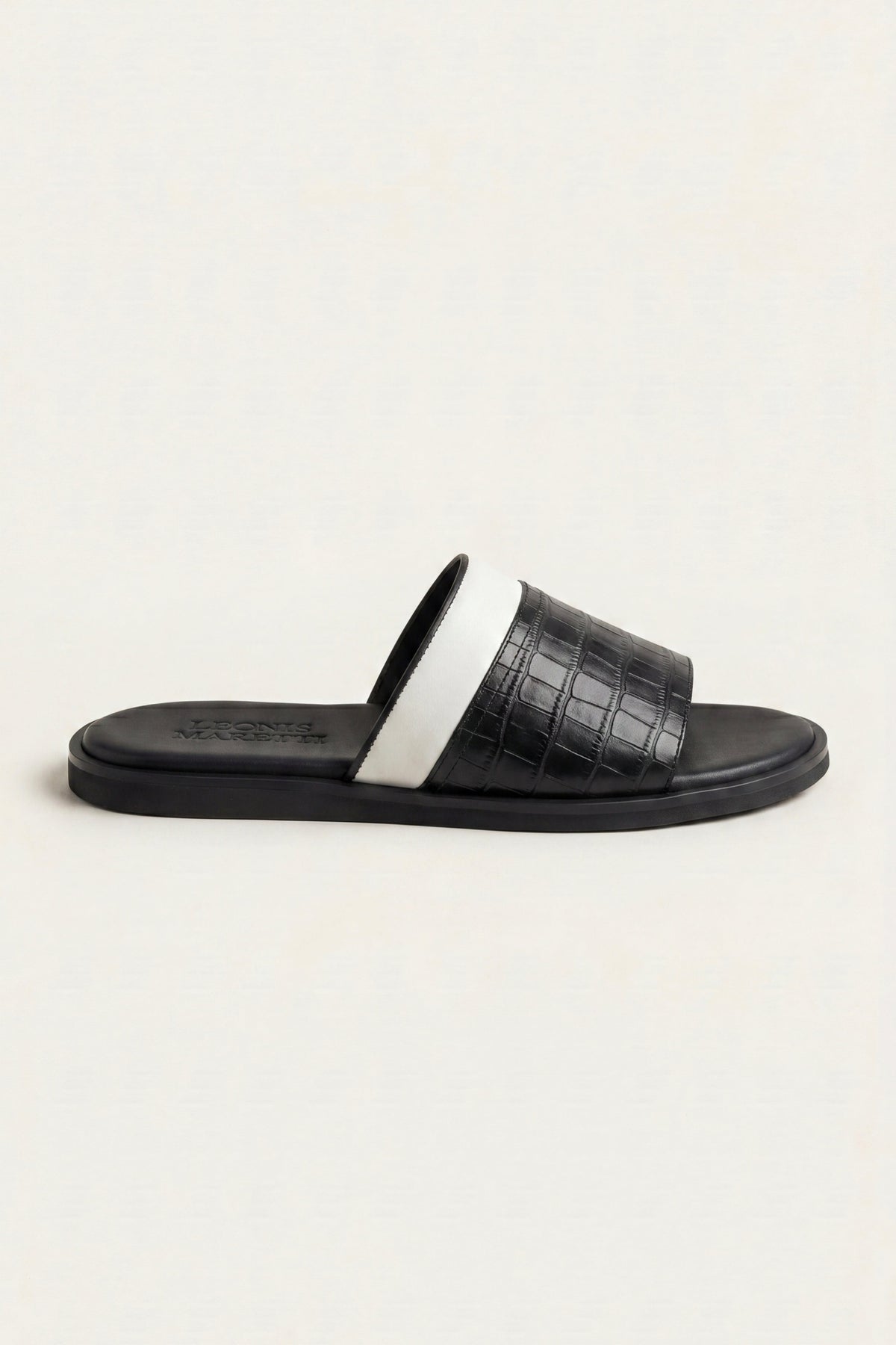 Milano Crocodile Sandal Black