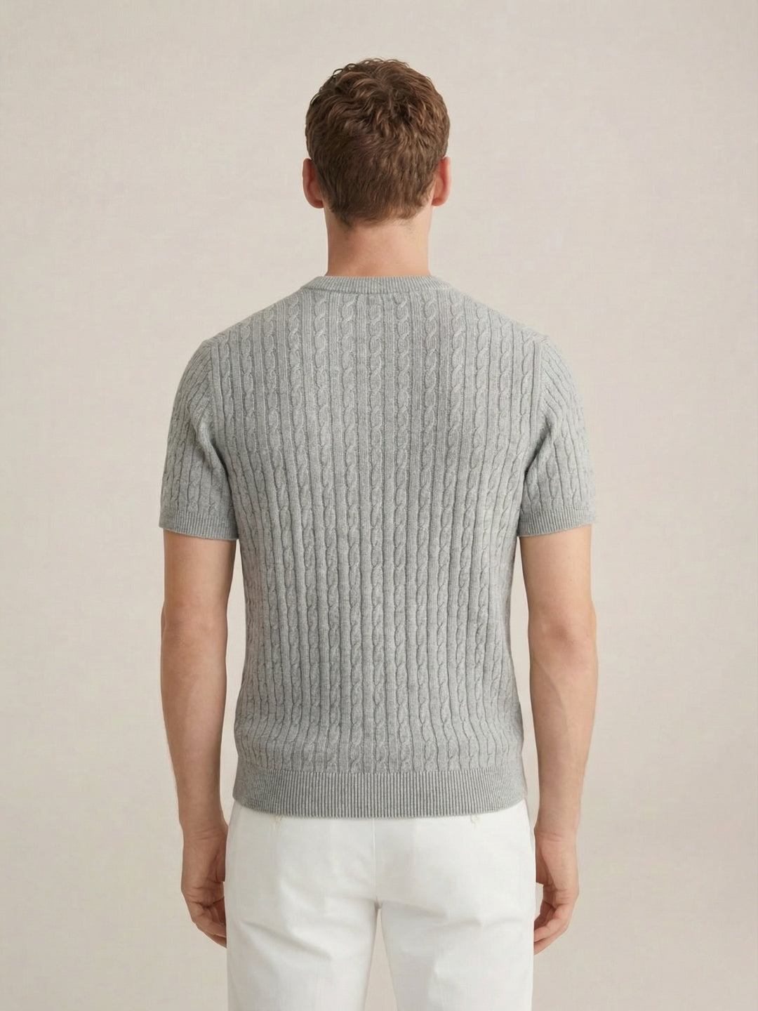 Nerano Cable Knit T-Shirt Grey